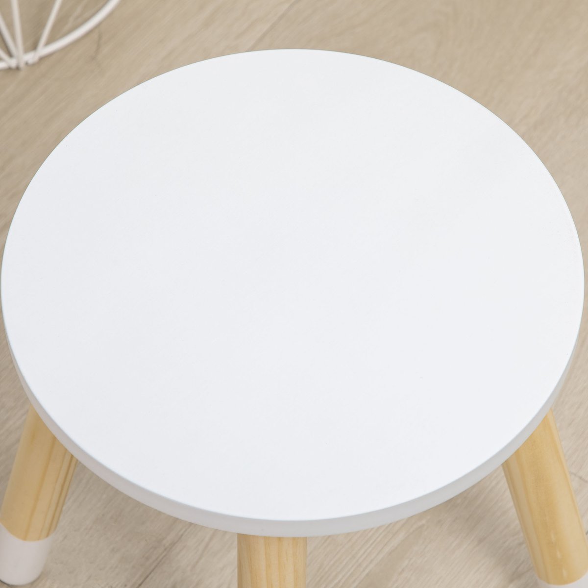 Ensemble de coiffeuse pour enfants MDF Blanc blanc et bois, ZONEKIZ