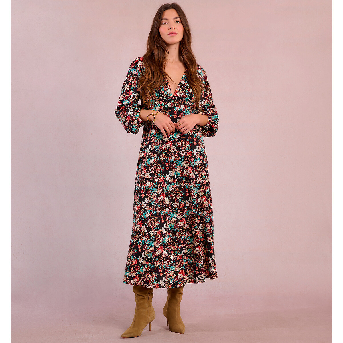 Floral Print Maxi Dress black print, MOLLY BRACKEN