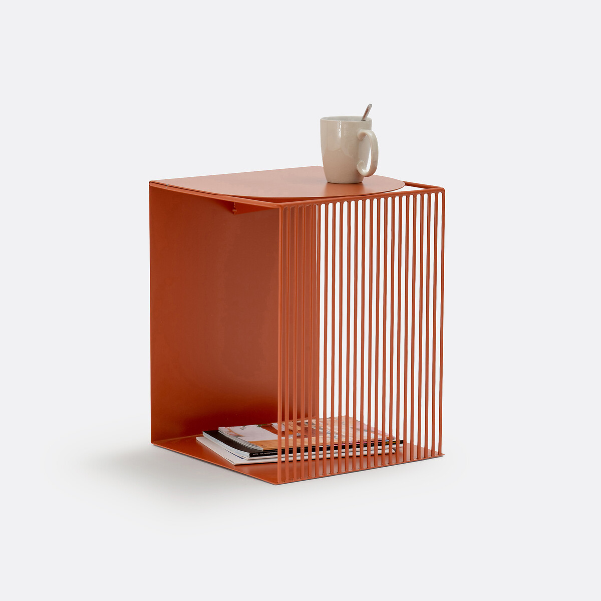 Bout de canapé ou chevet métal acier SALEM orange cuit, LA REDOUTE INTERIEURS