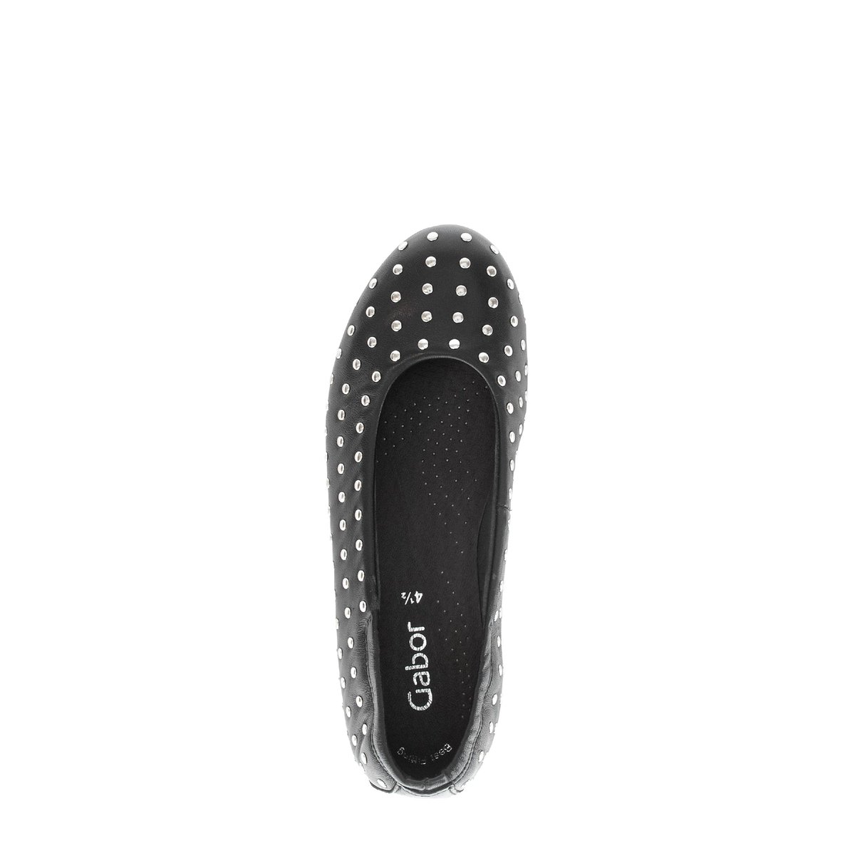 Ballerines en cuir à talon décroché noir lisse, GABOR