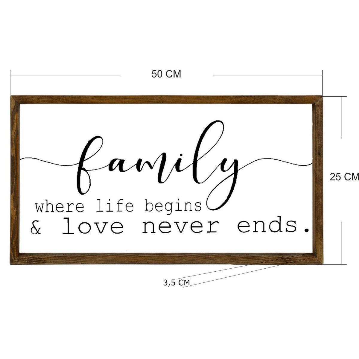 Tableau à message en bois FAMILY blanc, TOILINUX
