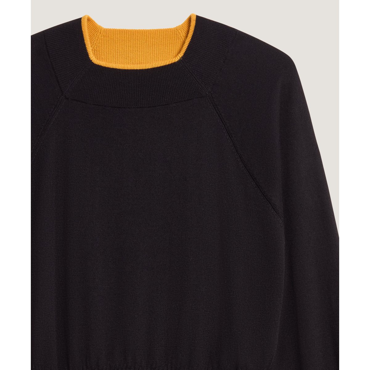 Pull col rond en laine mérinos noir, RODIER