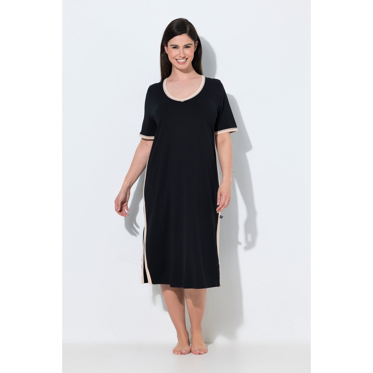 Chemise de nuit à rayures noir, ULLA POPKEN