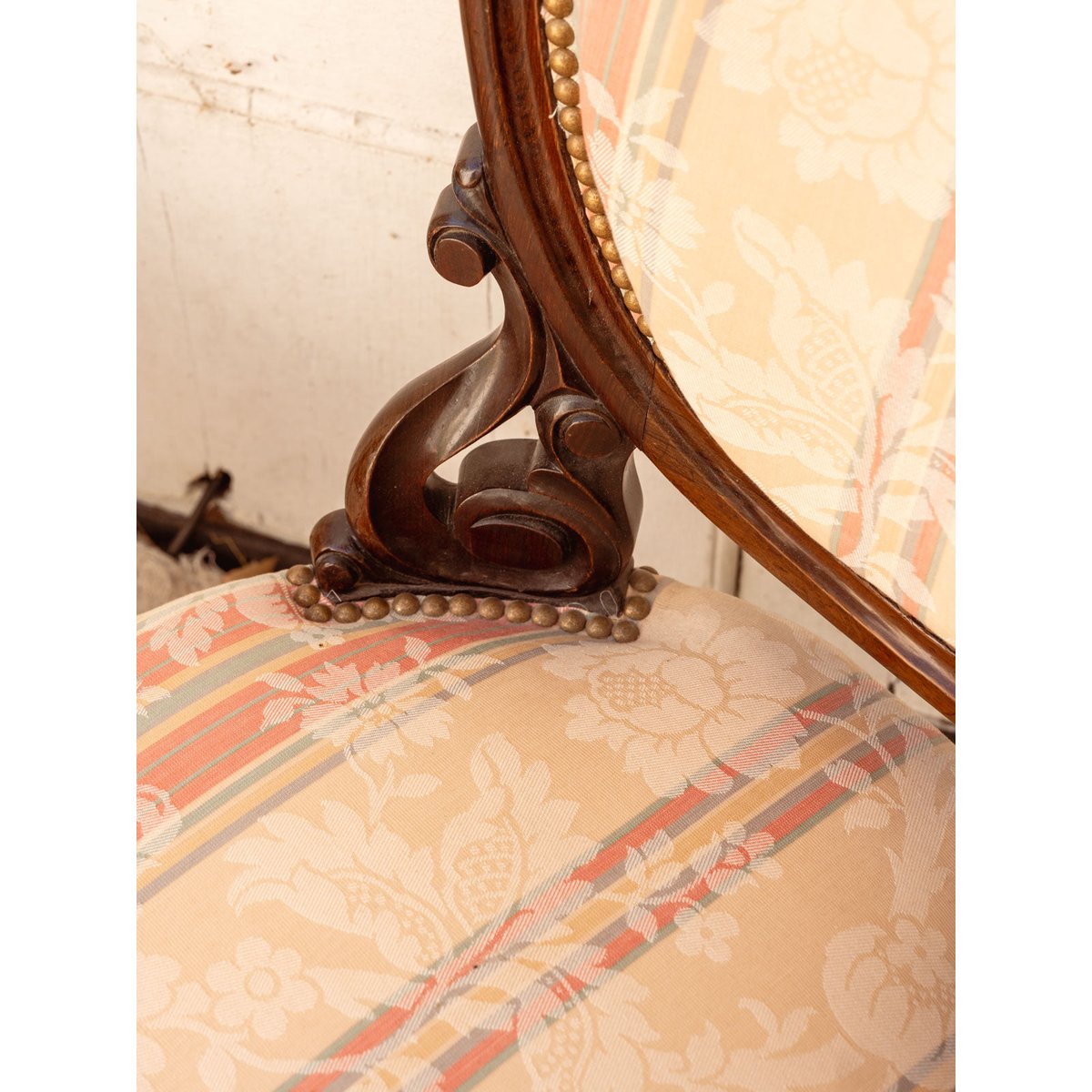 Paire de chaises Napoléon III en bois Claude N°1454 - Bon état bois foncé, DEBONGOUT