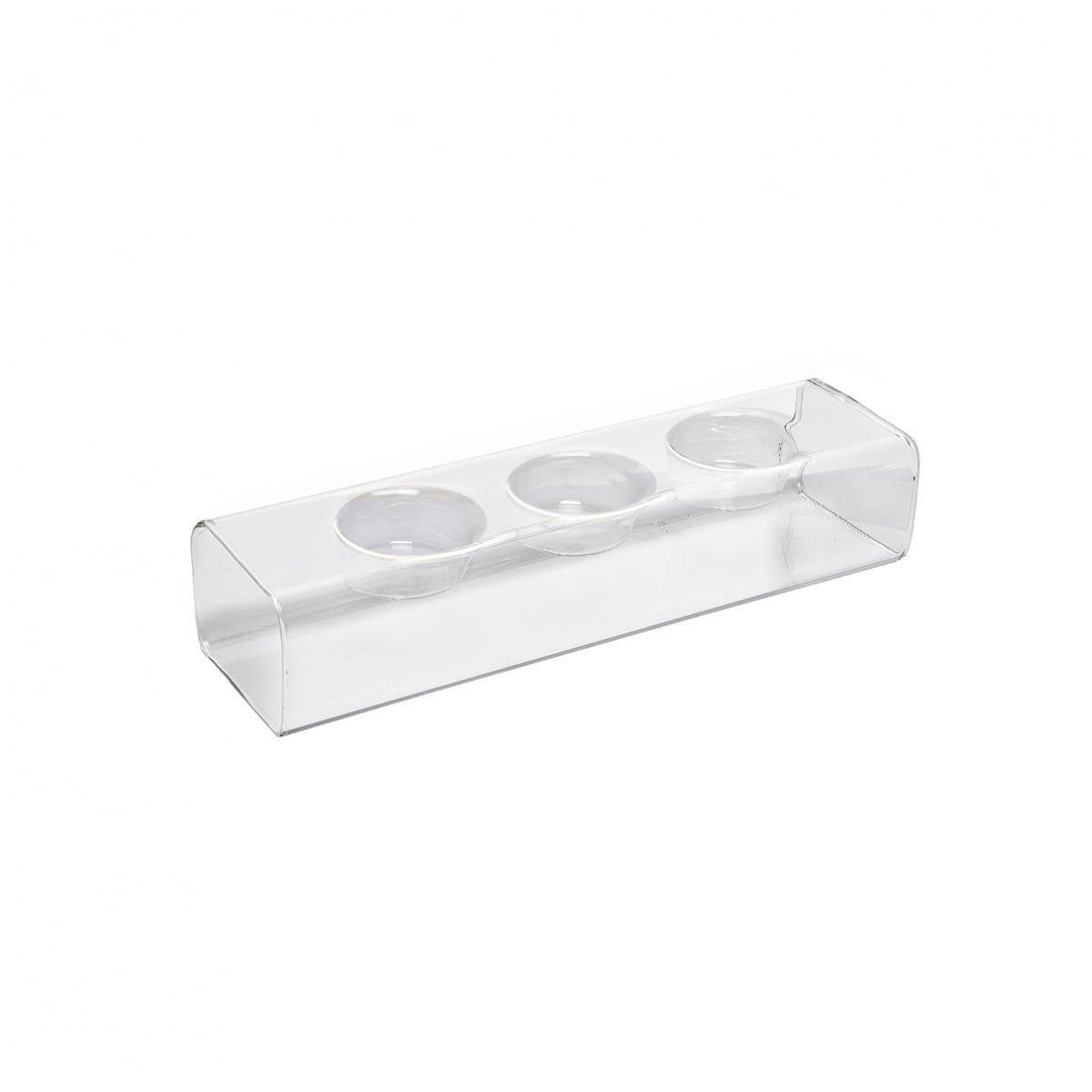 Centre de table décoratif pour bougies en verre L24 RUMBA transparent, SIA DECO