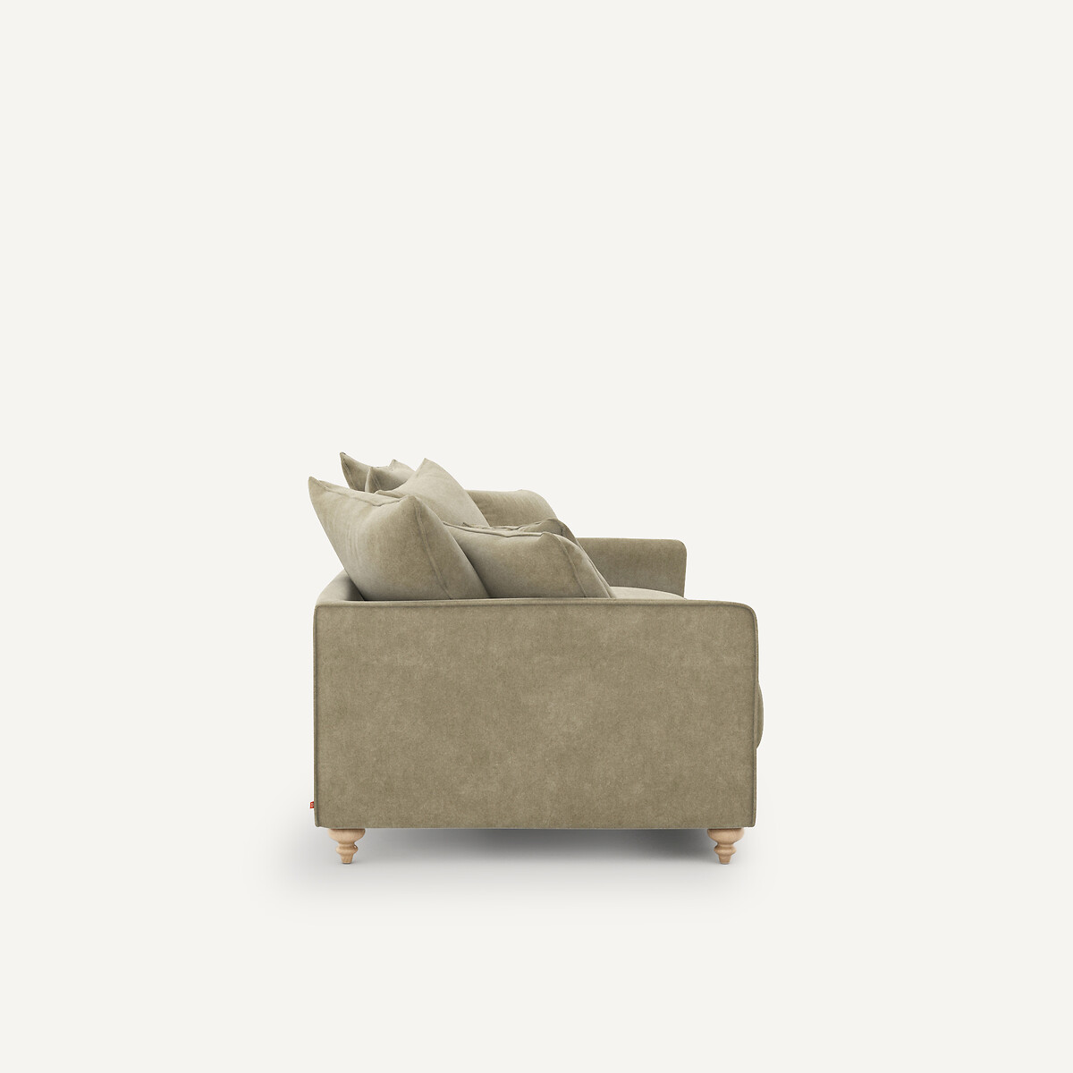 Canapé 3 places convertible, en velours stonewashed, Lazare gris shiitaké, AM.PM