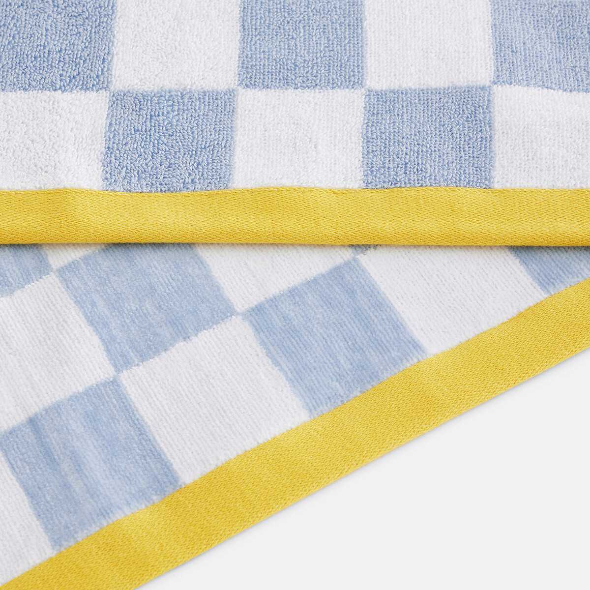 Telo da bagno spugna in velluto 500 g/m2, Mira blu/bianco, LA REDOUTE INTERIEURS