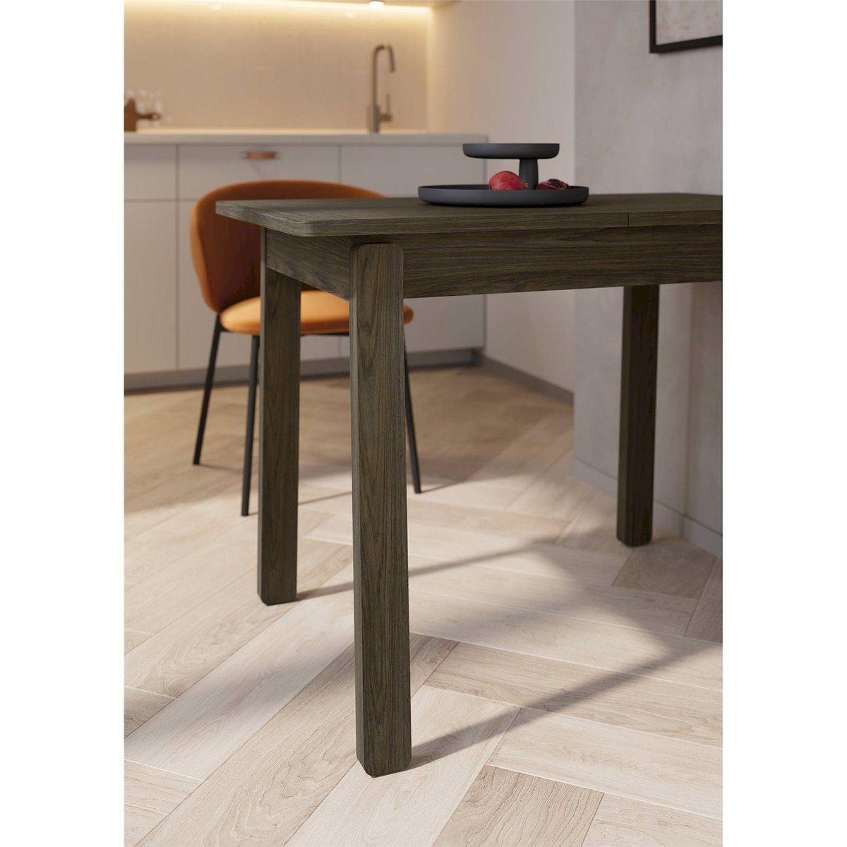 Table extensible rectangulaire PLOT en bois chêne, RECOLLECTION