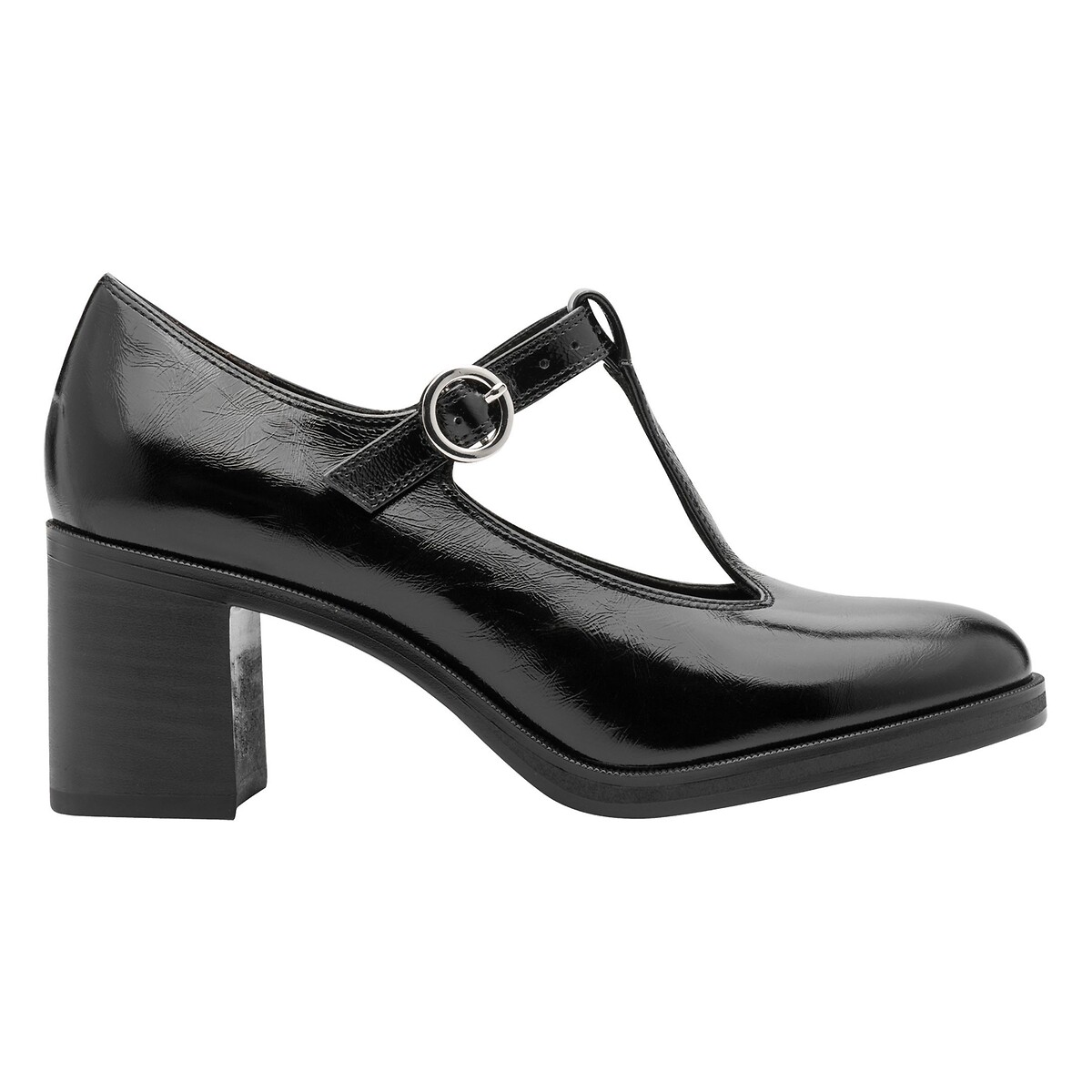 Chaussures salomé en cuir à talons noir, TAMARIS