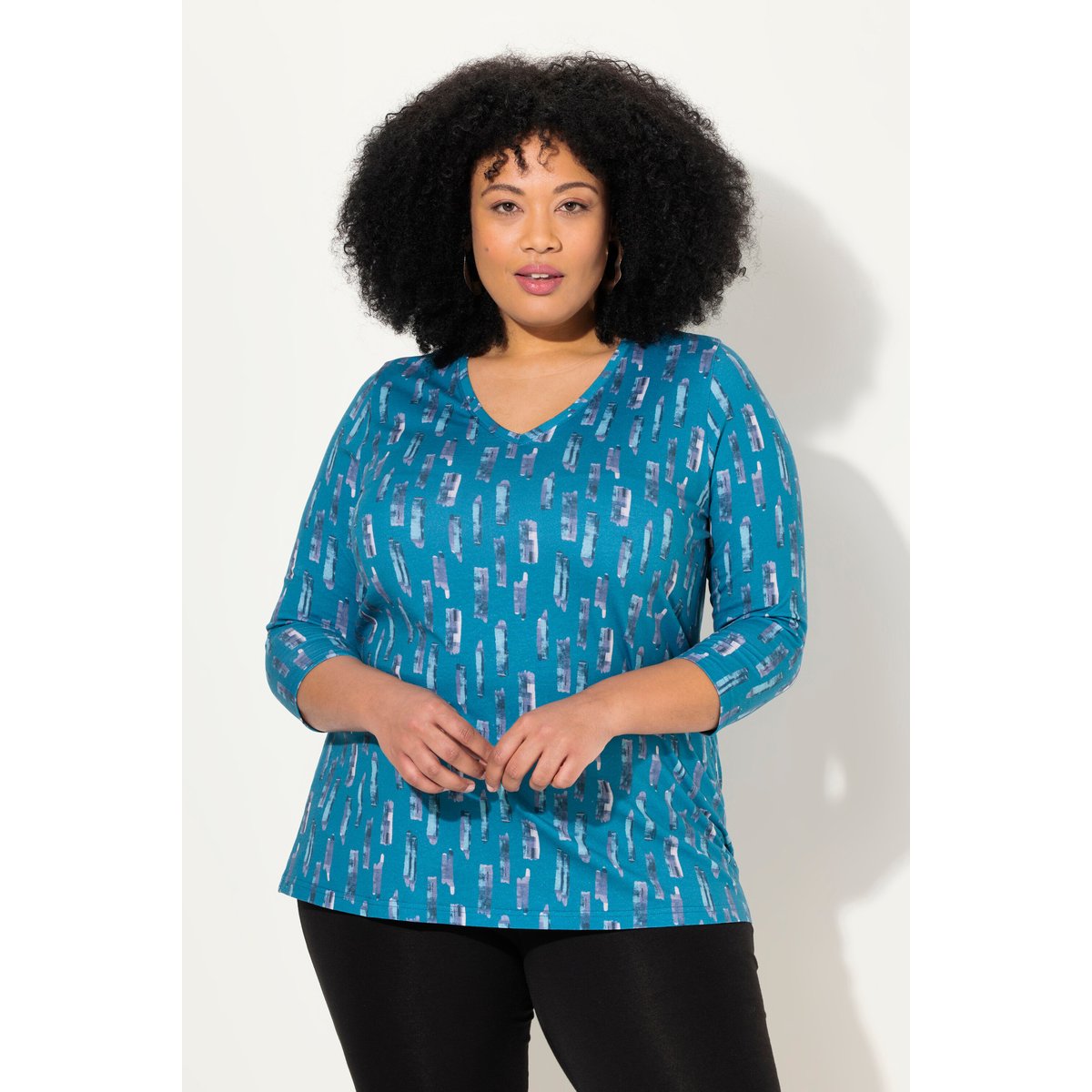 T-shirt long marine, ULLA POPKEN