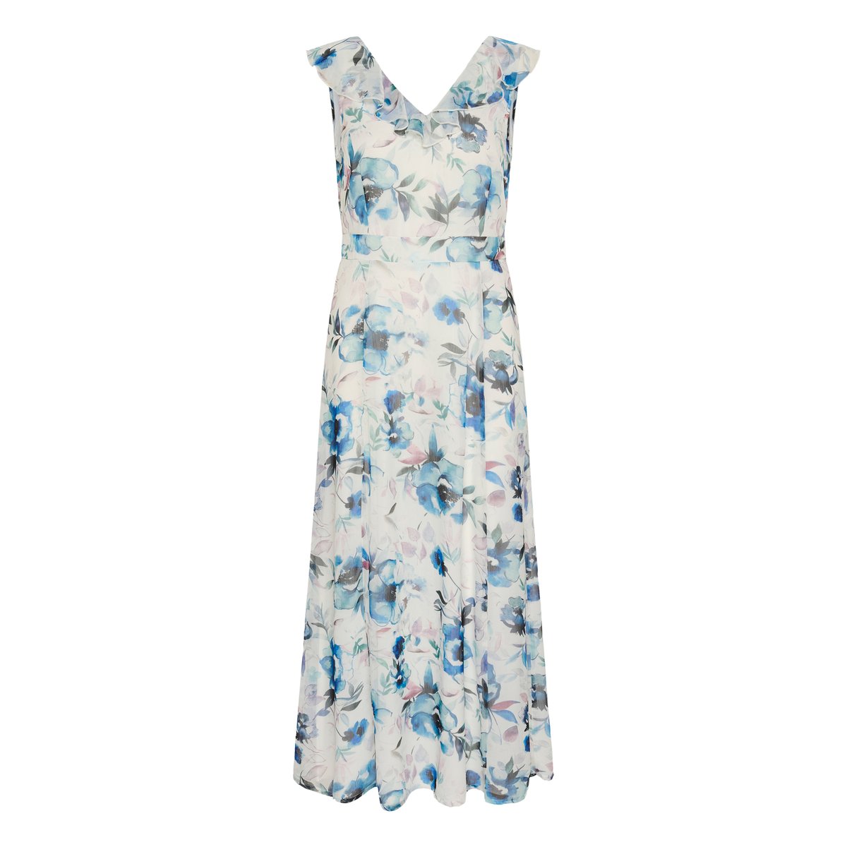 Robe bleu blue roses w. gardenia aop, KAFFE