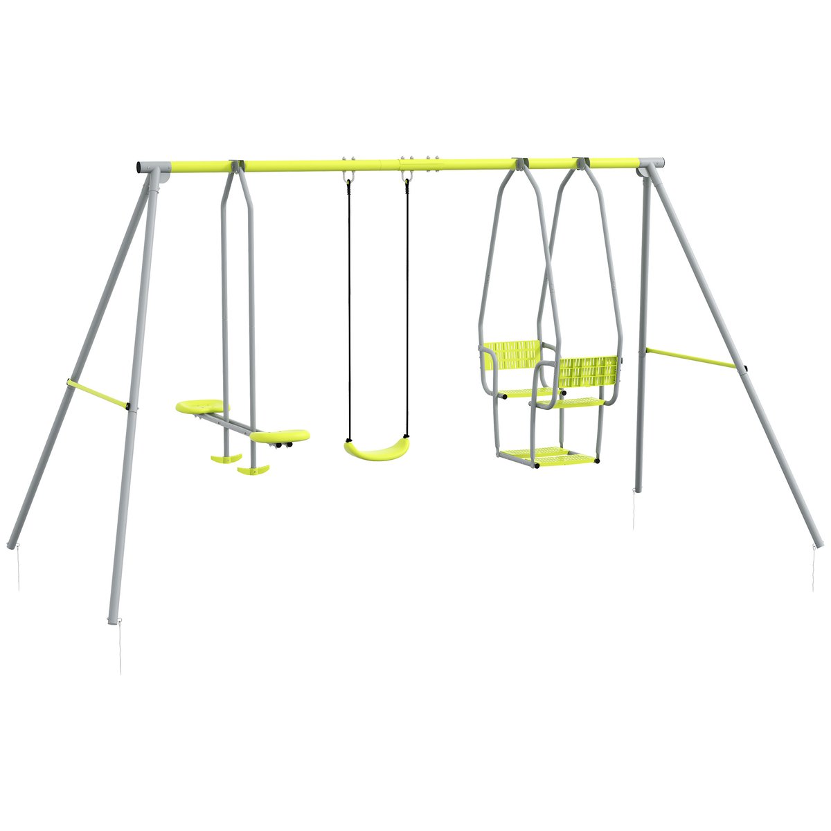 Balançoire pour enfants Métal Vert gris, OUTSUNNY