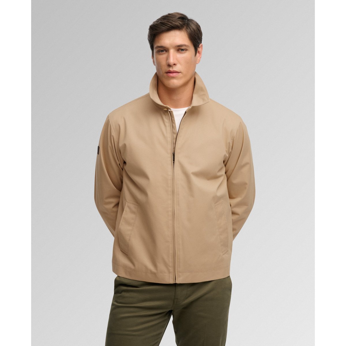 Veste Harrington à Col beige shaker, SUPERDRY