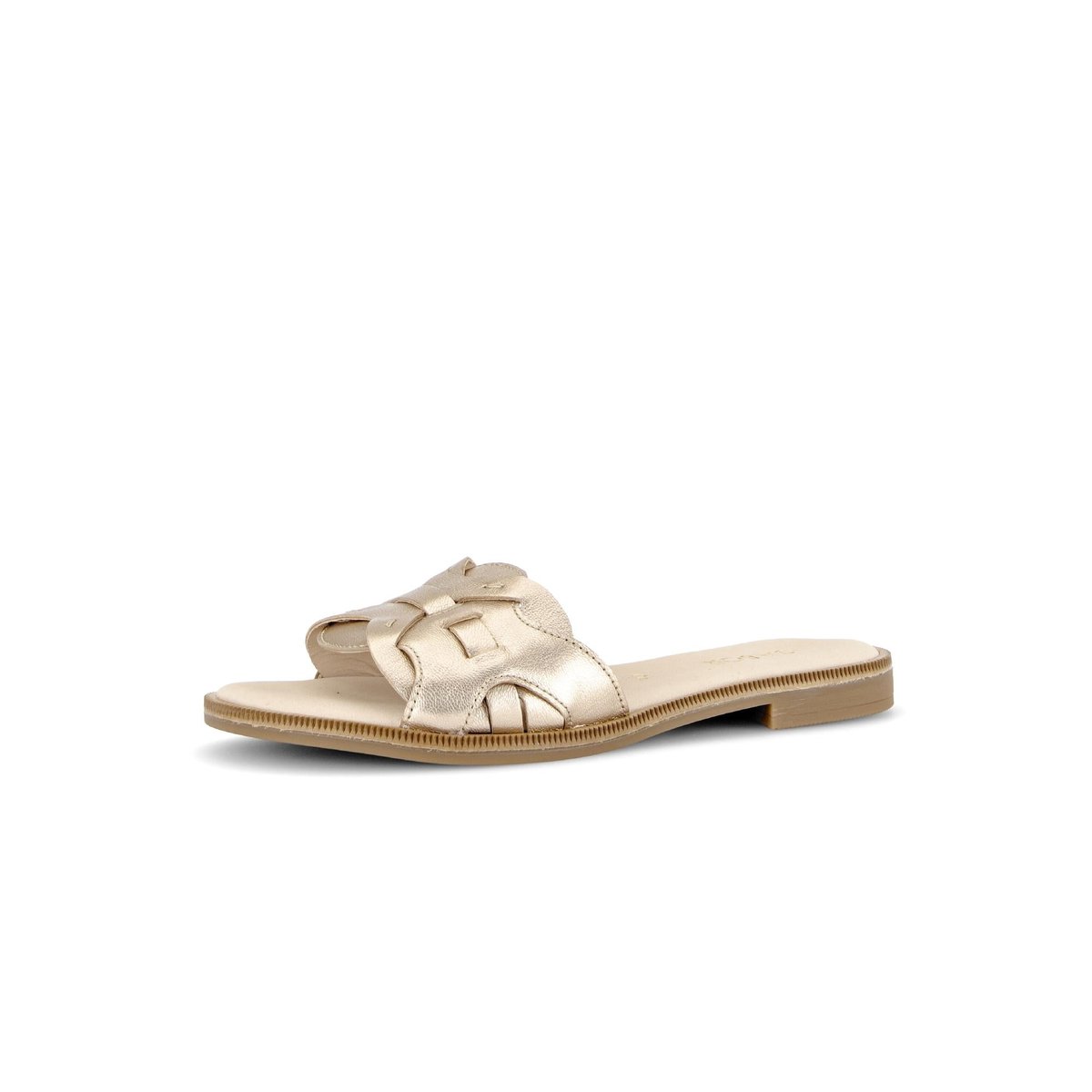Mules en cuir à talon décroché doré, GABOR
