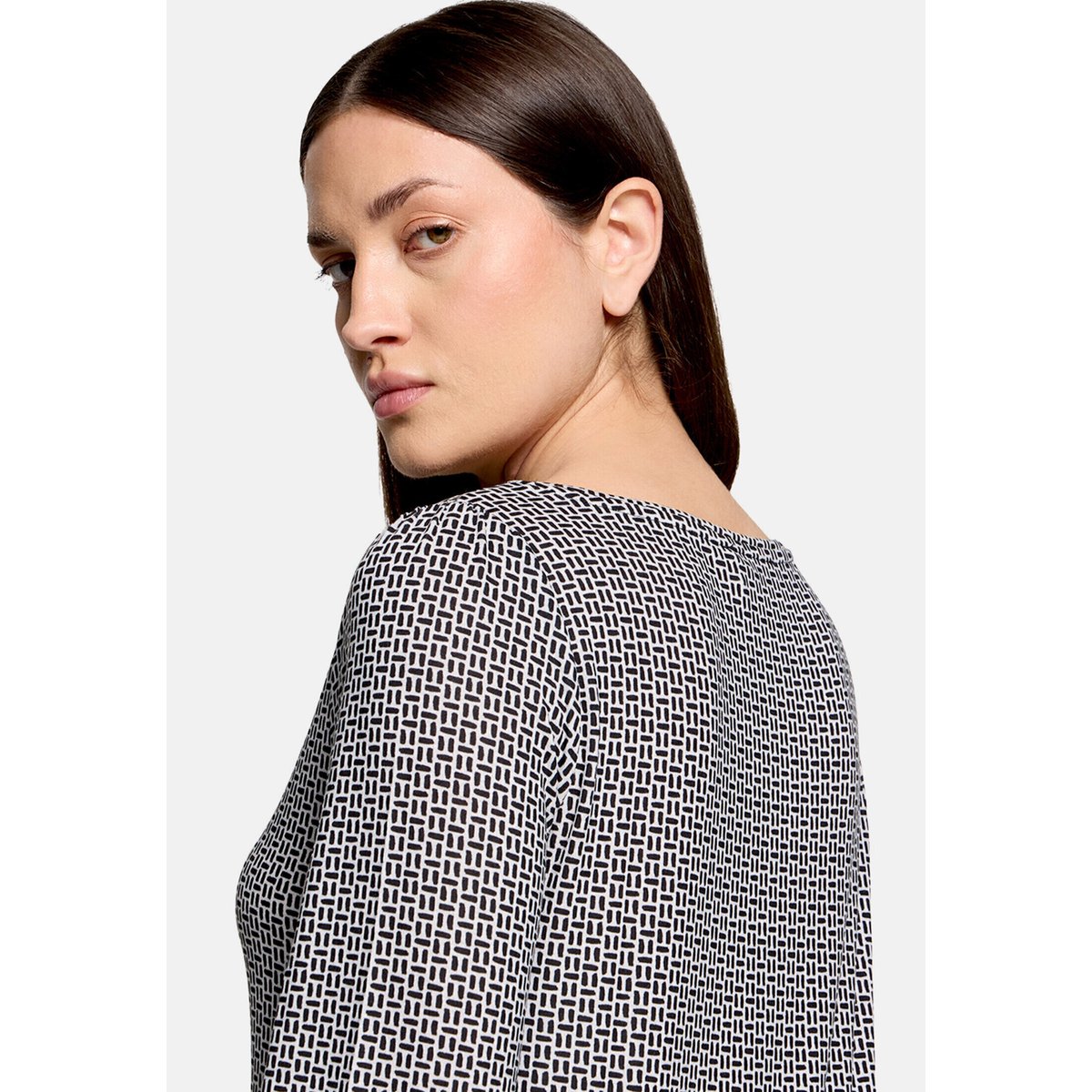 Haut casual à élastique blanc/noir, BETTY BARCLAY