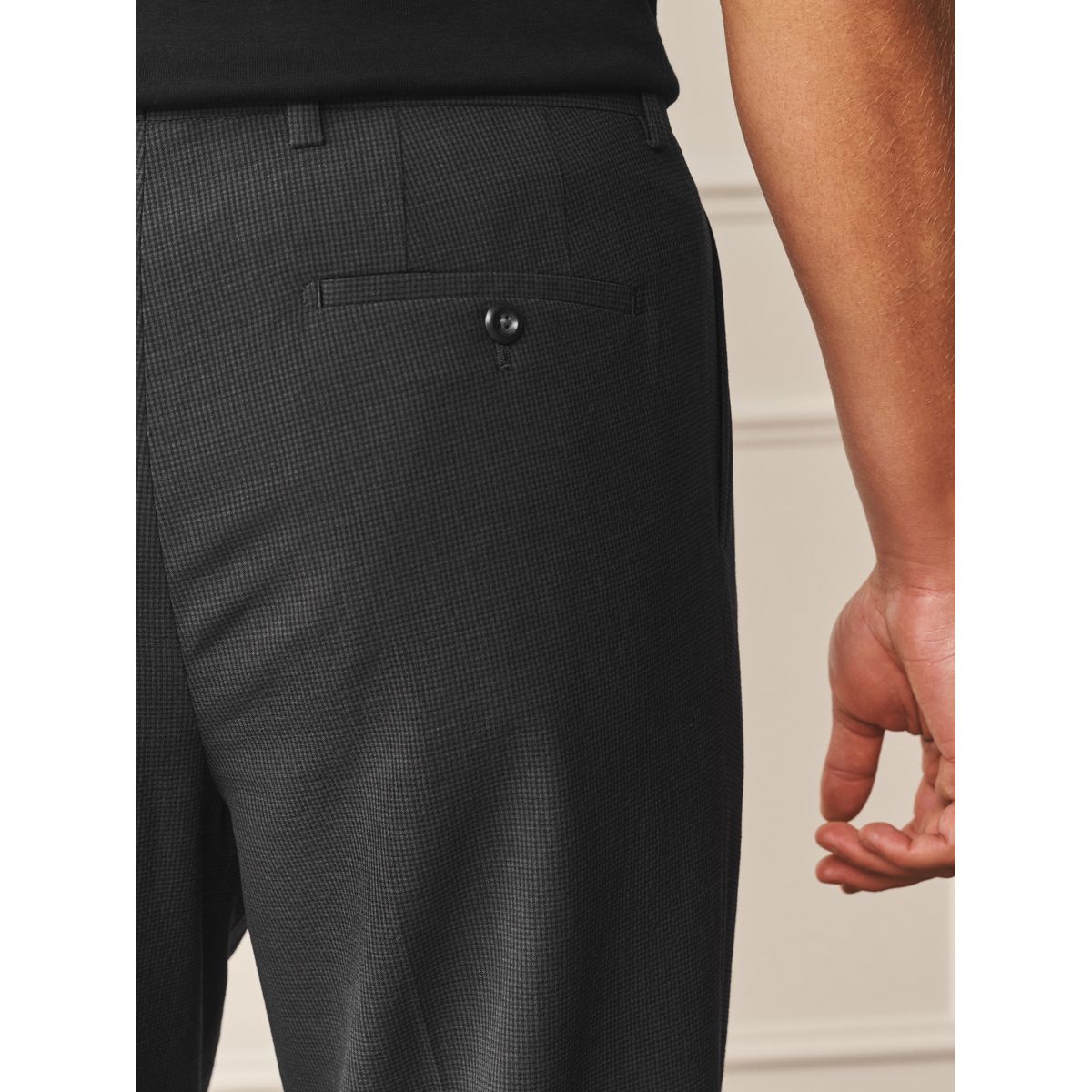 Pantalon de costume en seersucker vichy marron, NEXT