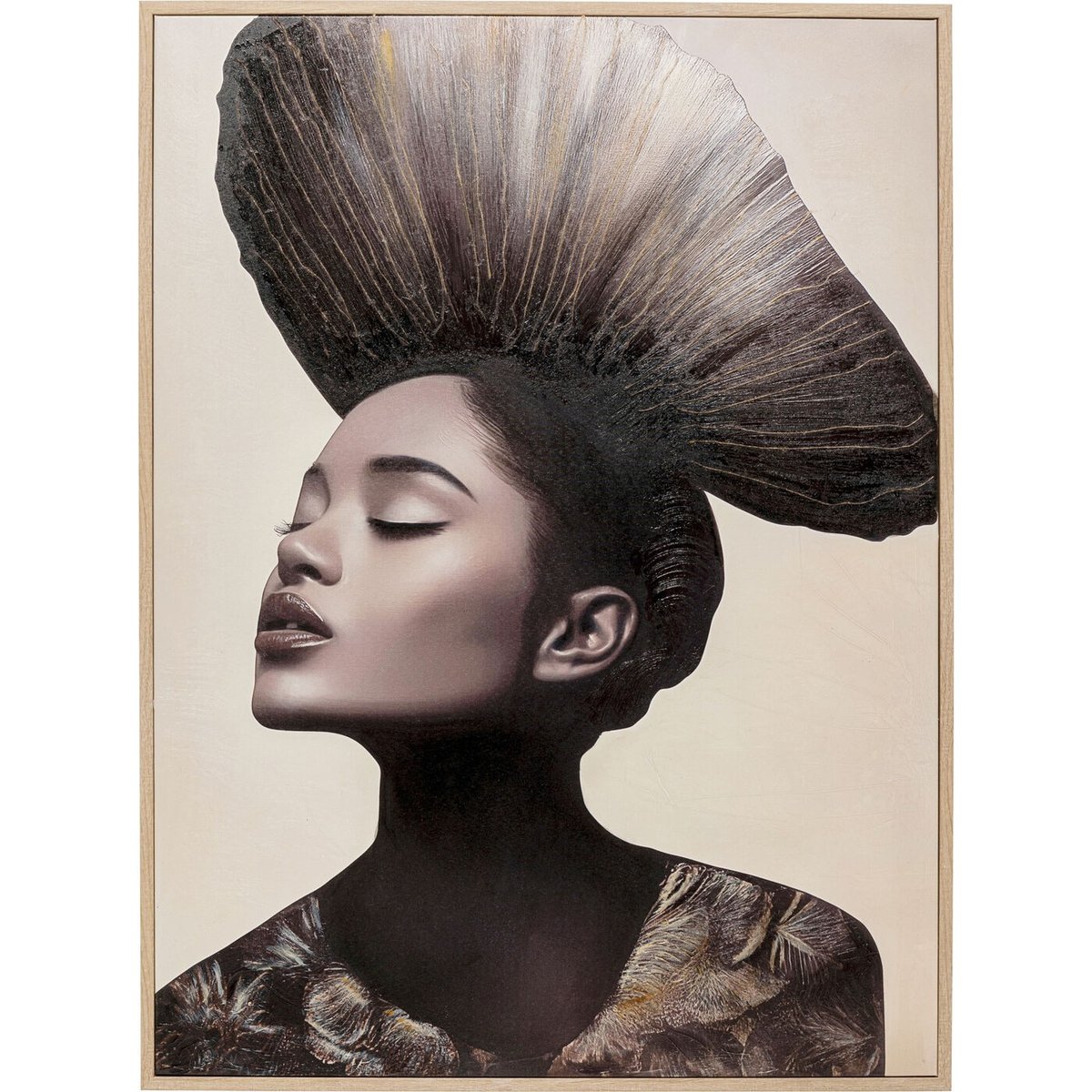 Tableau portrait de femme profil gauche, AESTHETIC couleur unique, KARE DESIGN