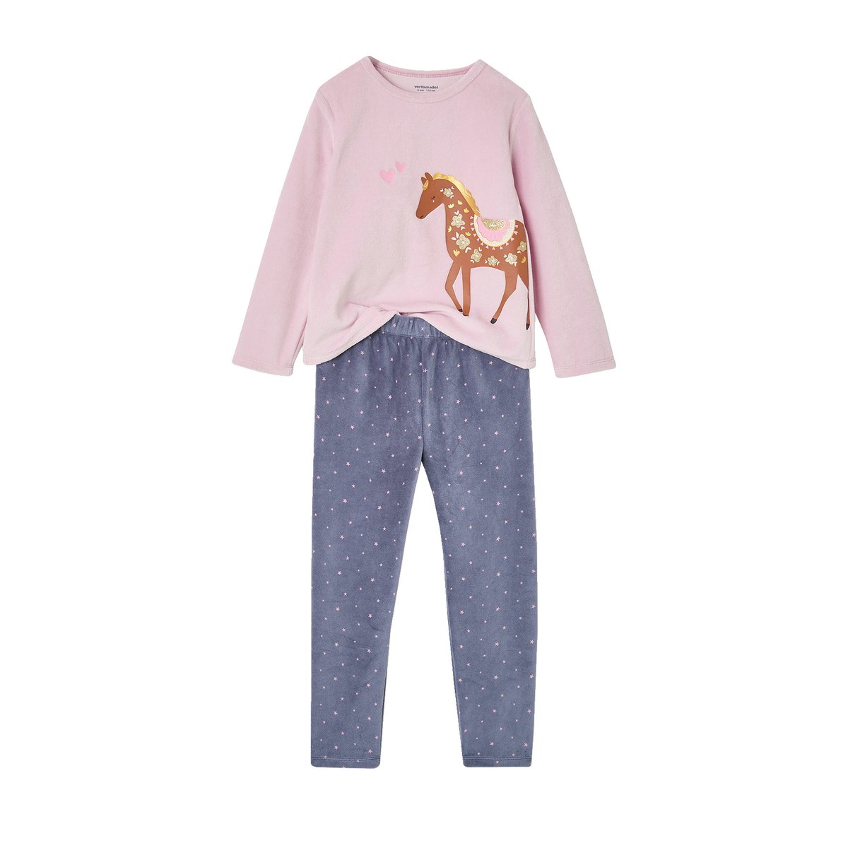 Lot de 2 pyjamas bleu ardoise, VERTBAUDET
