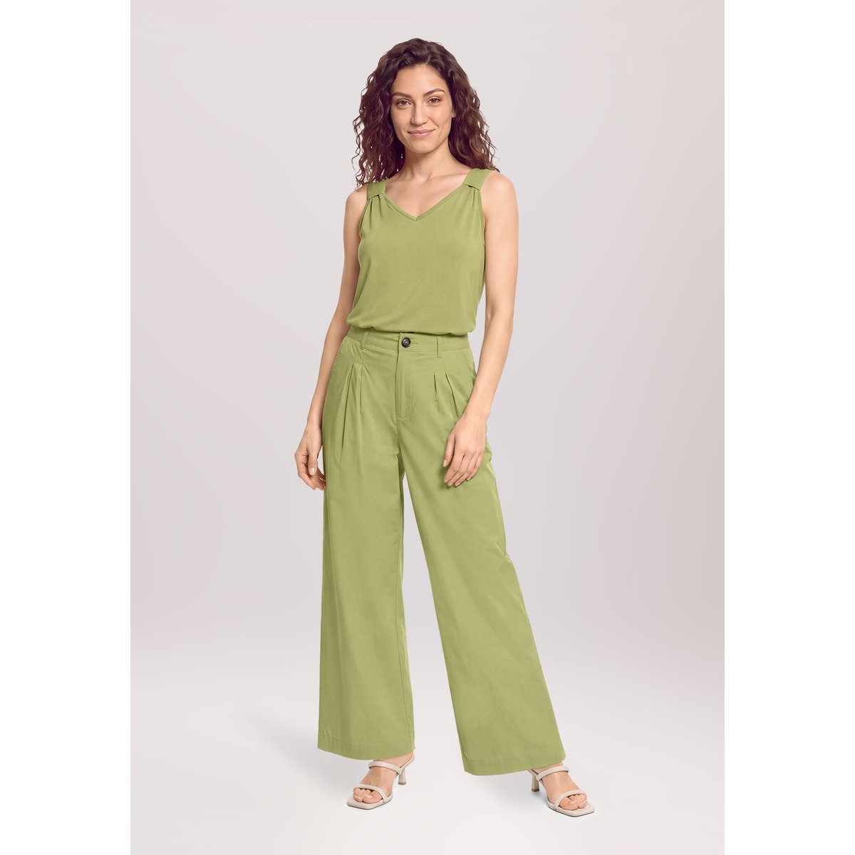 Pantalon casual à pinces mosstone, CARTOON