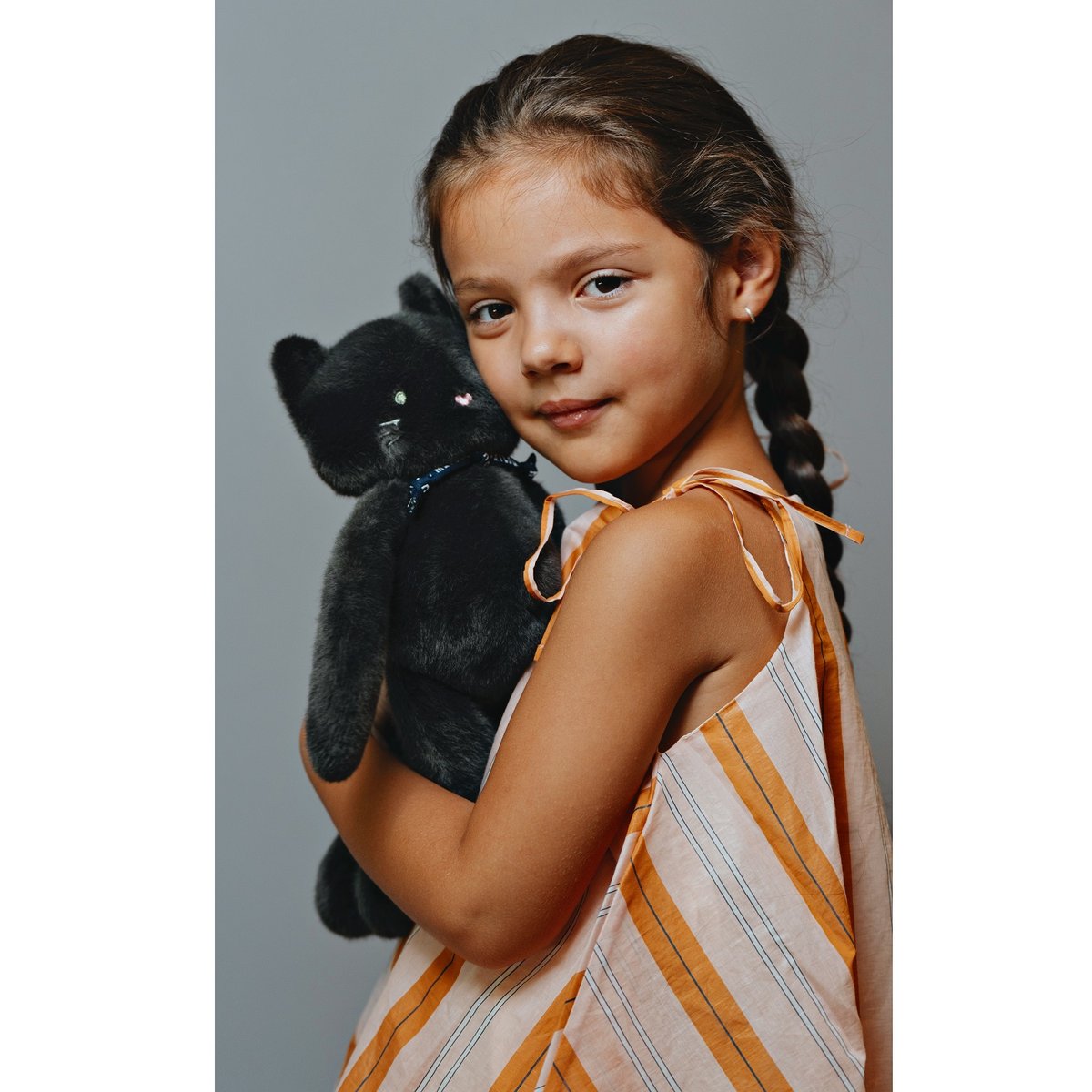 Peluche Chat MELOE 37 cm gris anthracite, MAILOU TRADITION