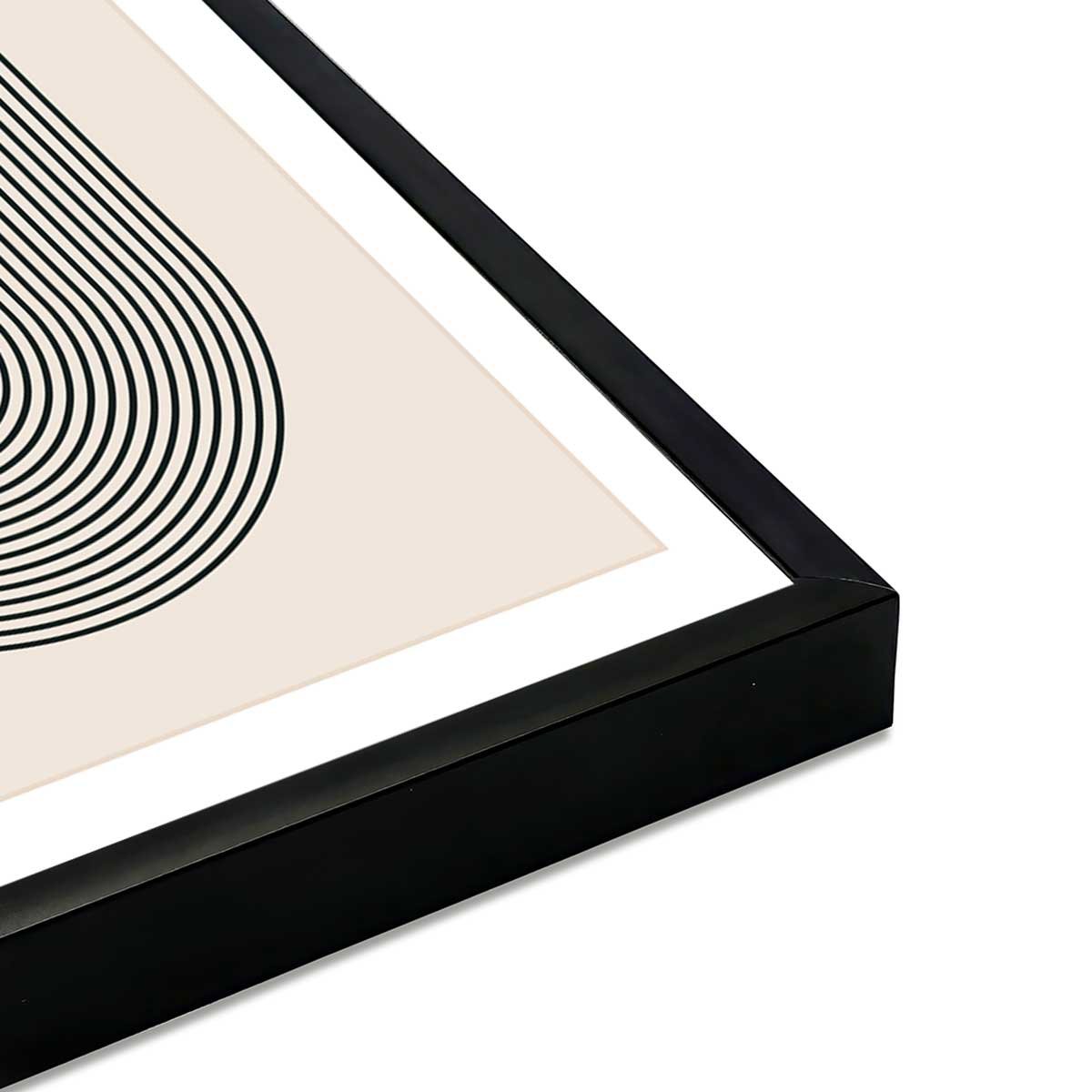 Affiche encadrée minimaliste arche graphique affiche + cadre en métal - noir, HEXOA