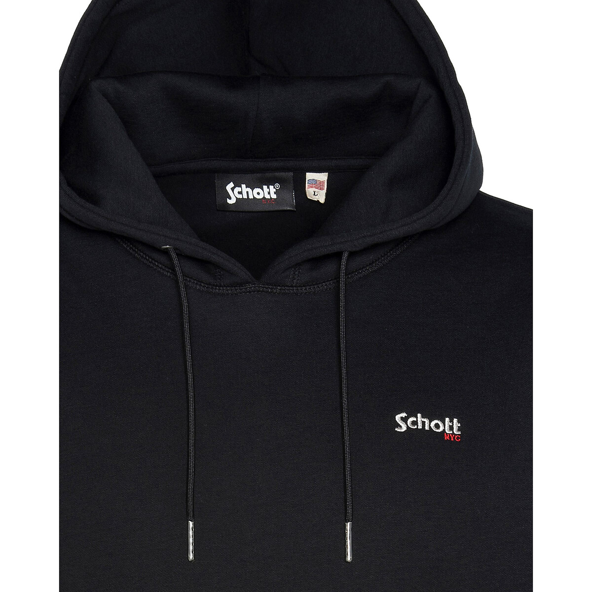 Sweat à capuche noir, SCHOTT