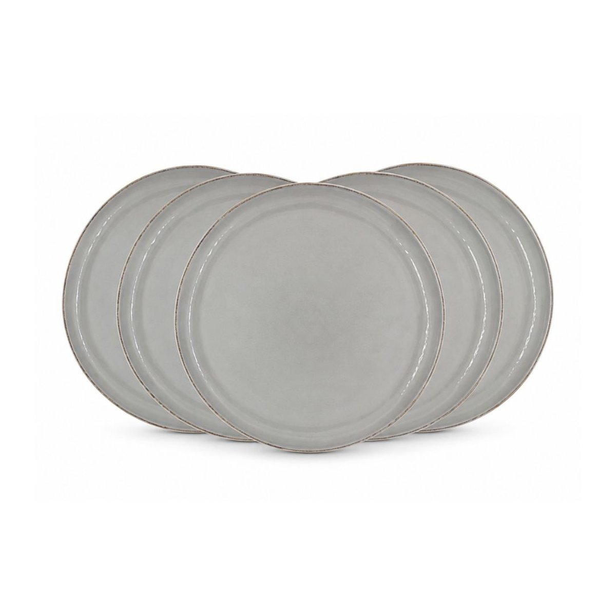 Lot de 6 grandes assiettes, GALET gris, ARTIME