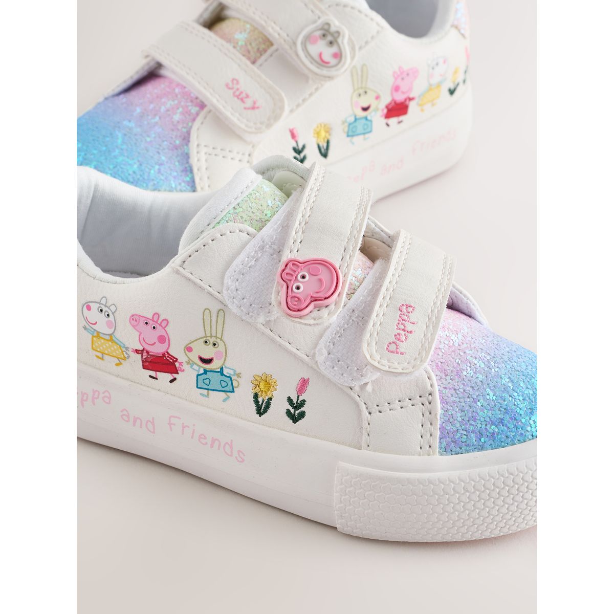 Baskets épaisses à scratch peppa pig blanc, NEXT