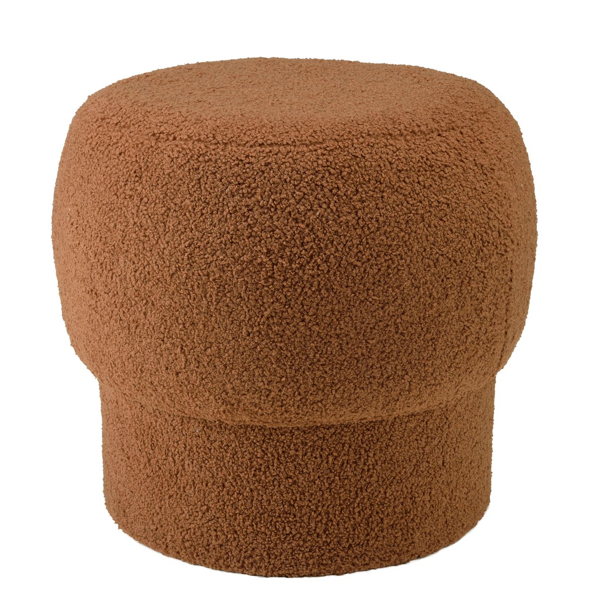 Pouf rond en tissu terracotta CASTILLE terracotta, PIER IMPORT
