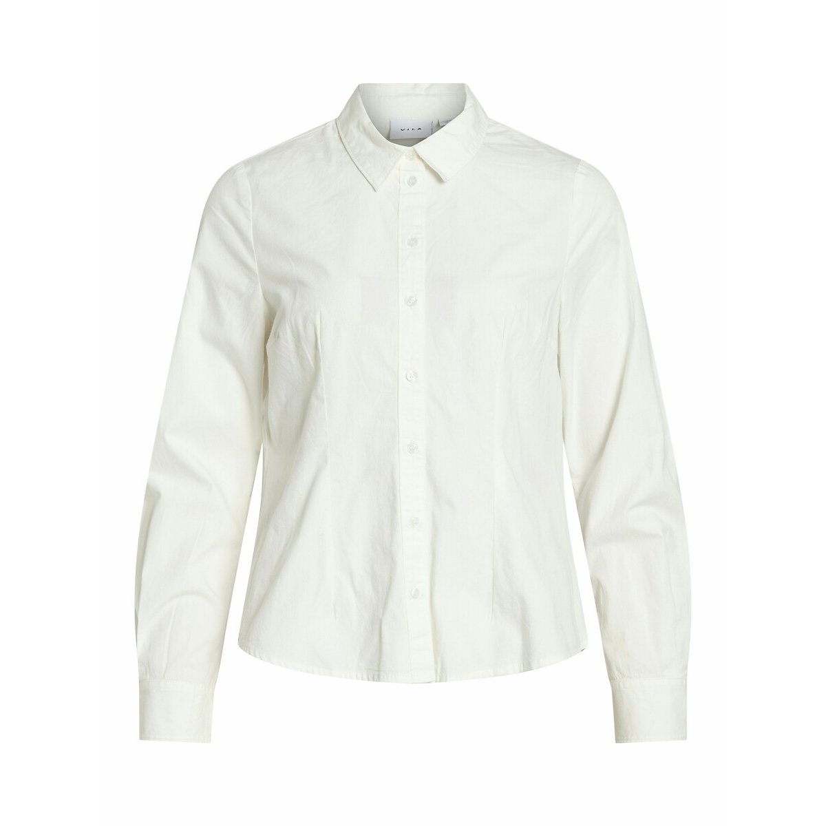 Long-Sleeved Fitted Shirt white, VILA
