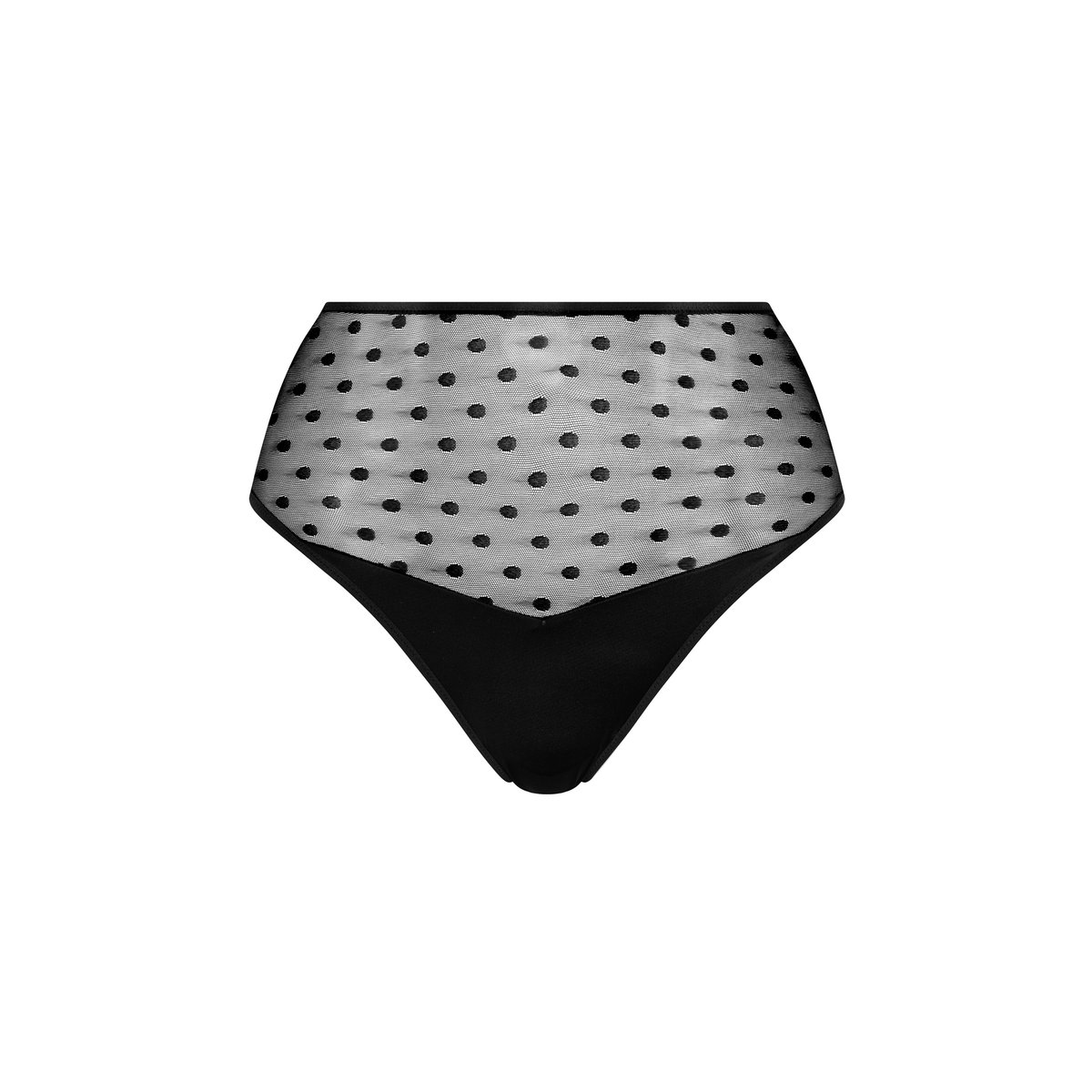 Culotte slip taille haute RETRO DOTS noir, LISCA
