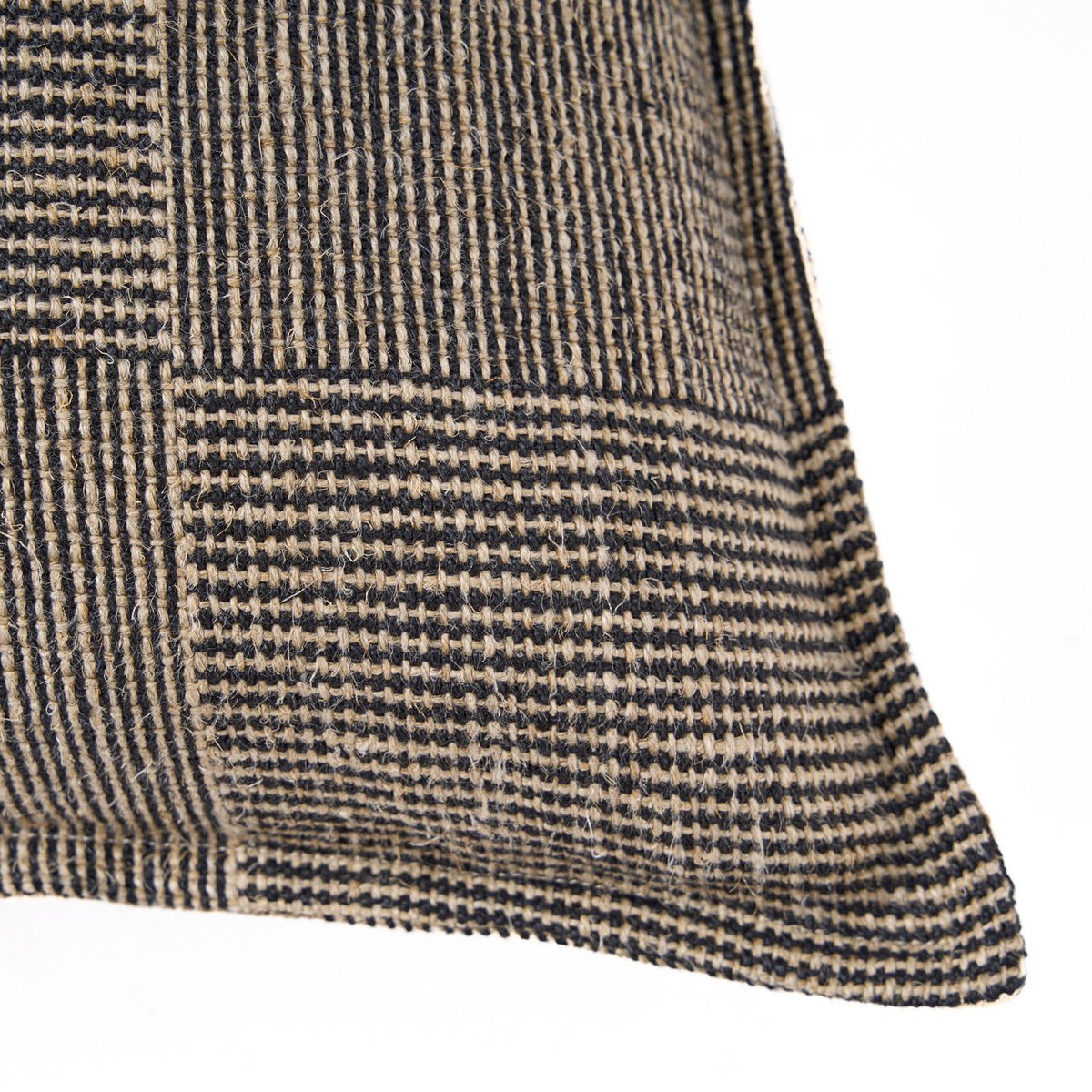 Housse de coussin en lin BLOC PARTY taupe graphite tissé, BAZAR BIZAR