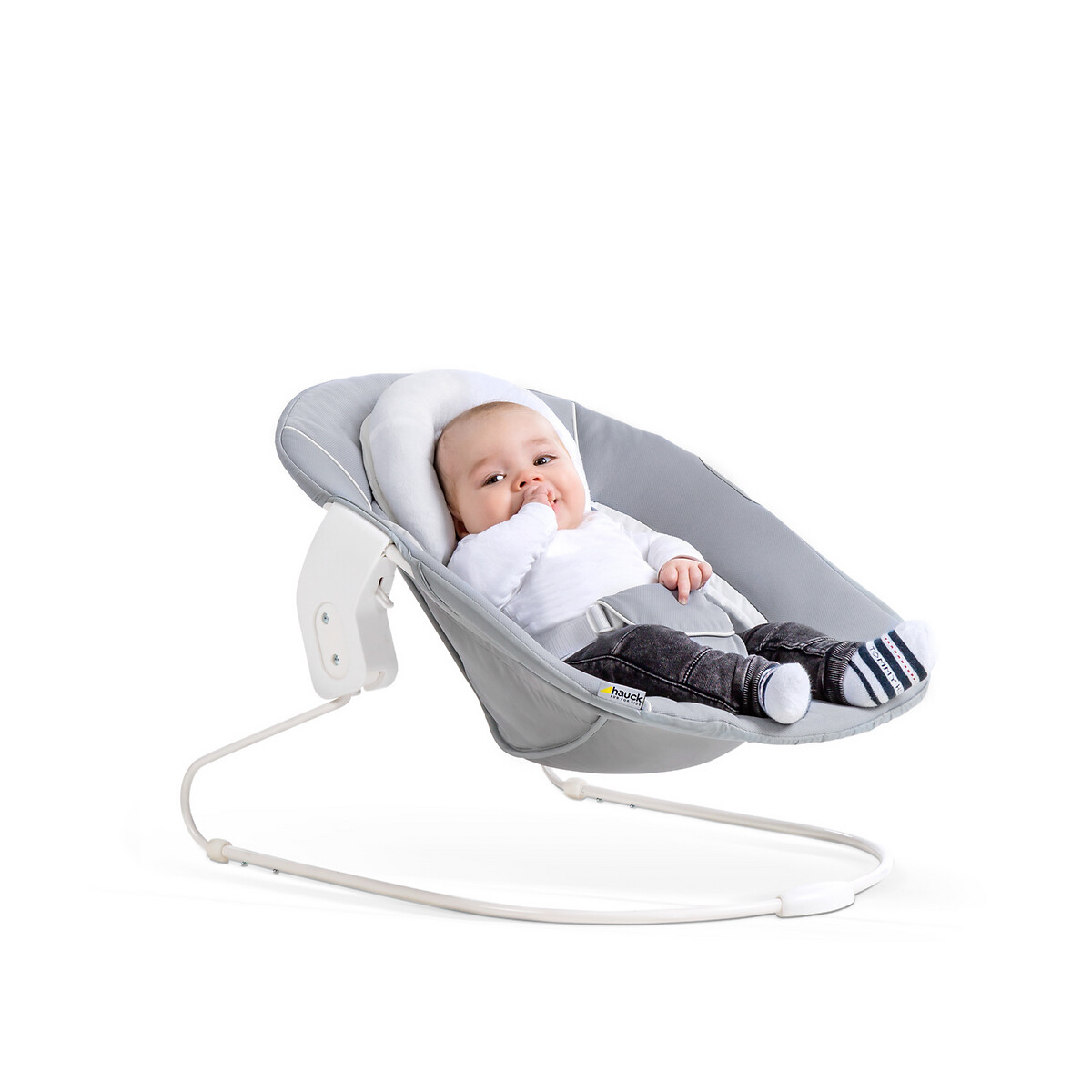 Transat balancelle pour chaise haute évolutive Alpha 2 en 1 marron gris, HAUCK