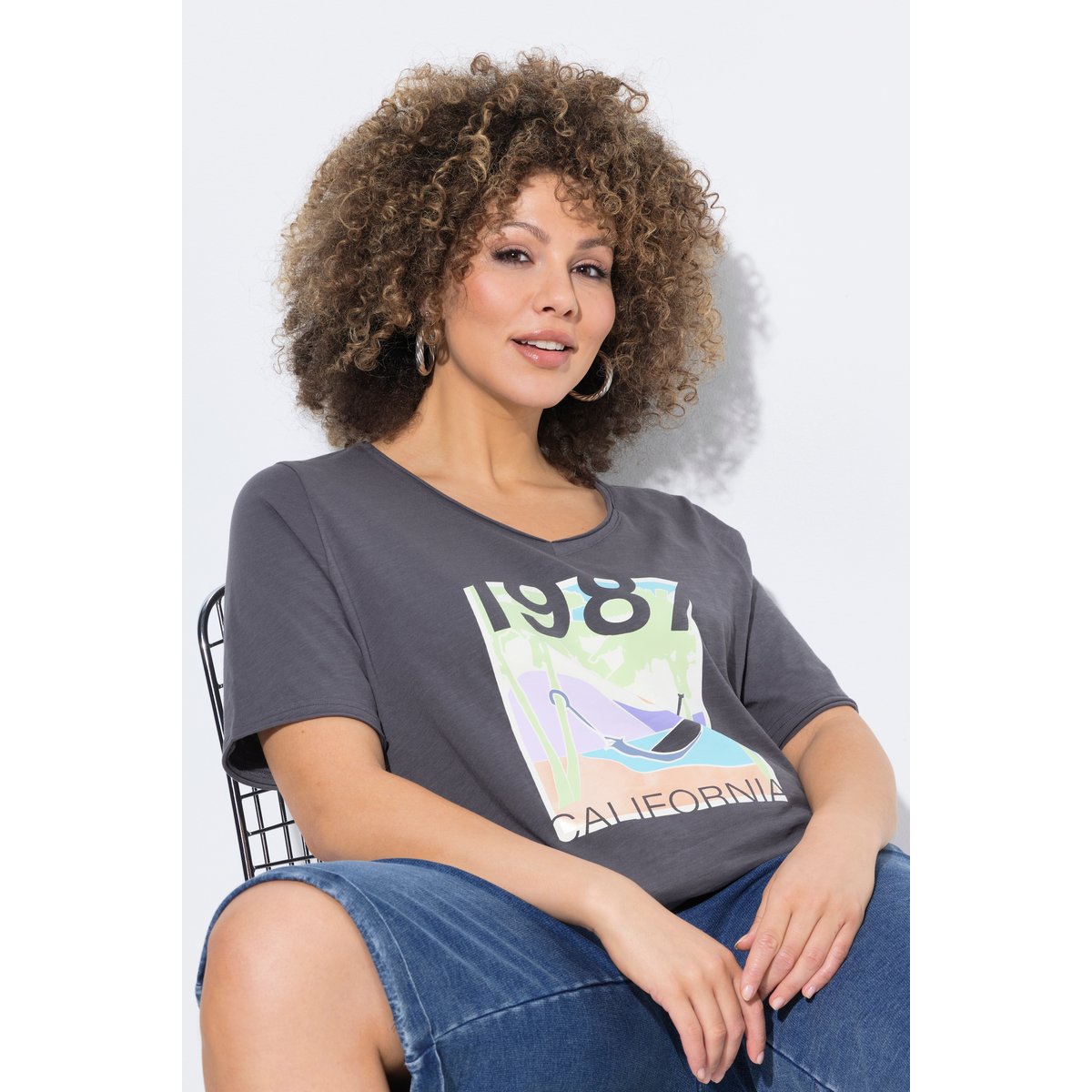 T-shirt gris graphite, ULLA POPKEN