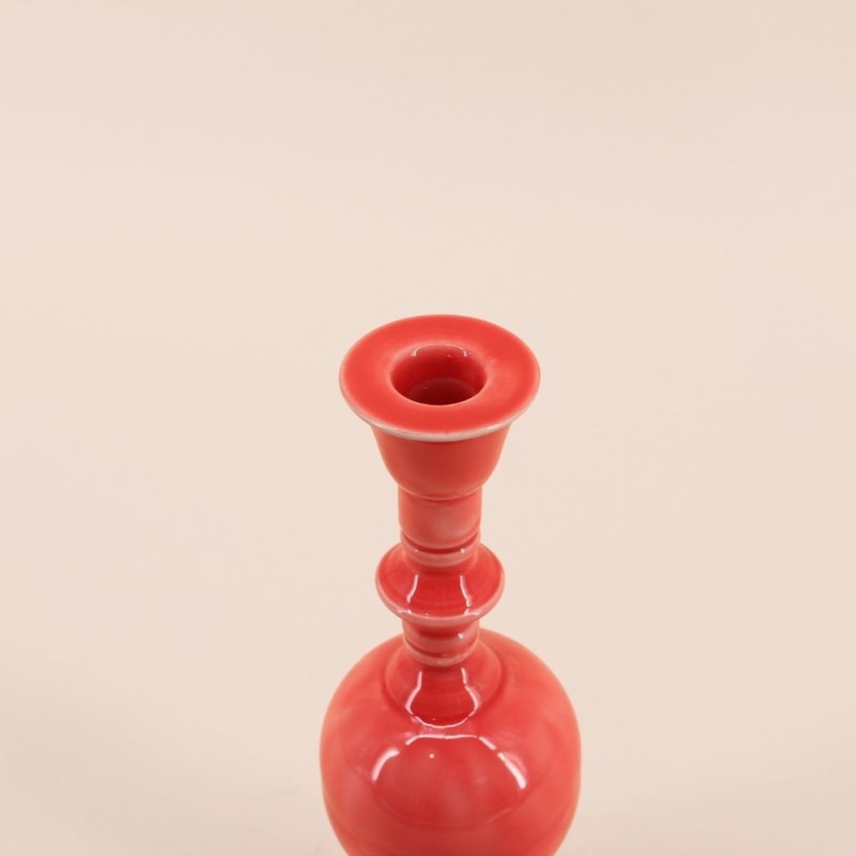 Bougeoir vintage en métal laqué 25cm rose, HASHTAG DECO