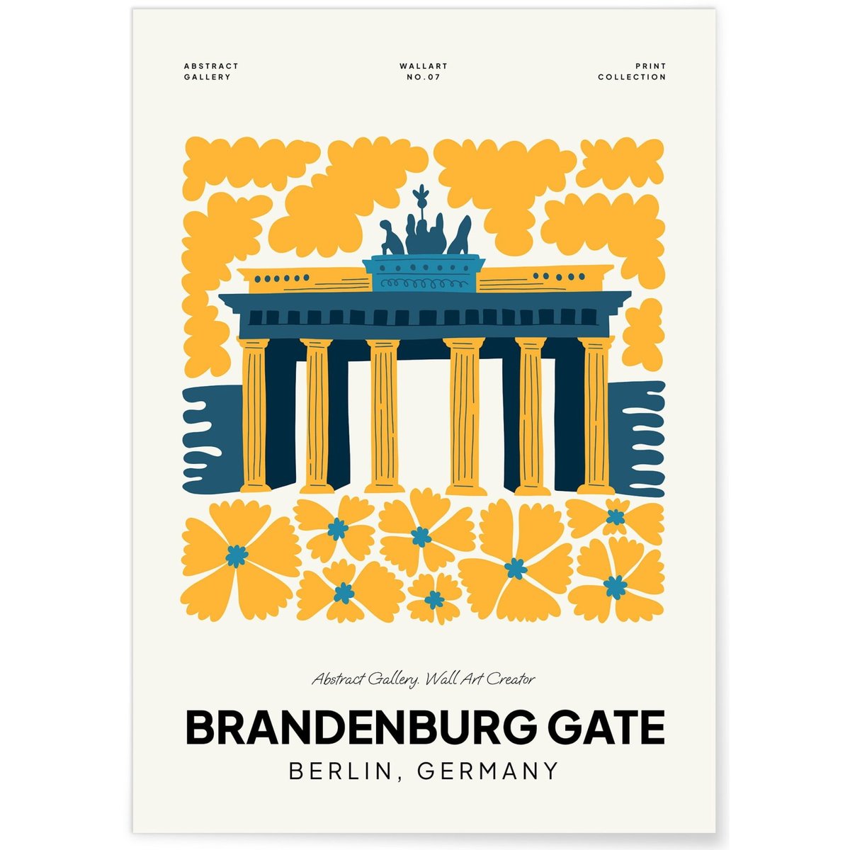 Affiche Berlin Brandbenburg Gate blanc, L'AFFICHERIE