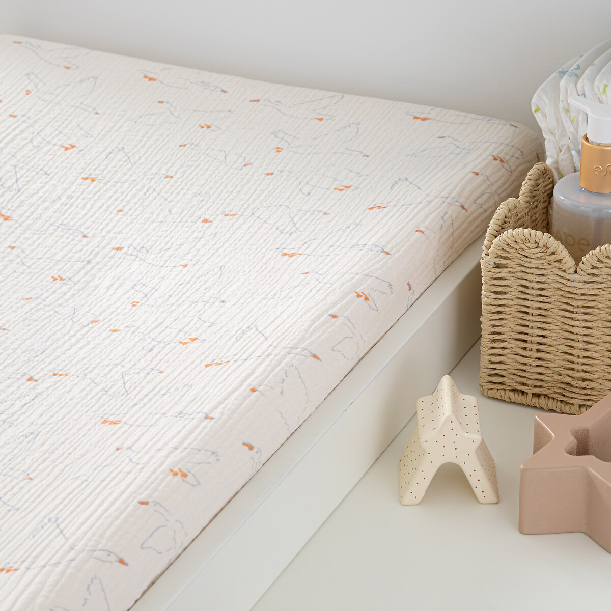 Lot de 2 housses de matelas, gaze de coton, Wildoy imprimé, LA REDOUTE INTERIEURS
