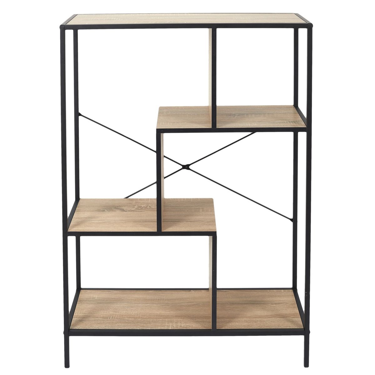 Etagère 4 niveaux design industriel EDISON noir, THE HOME DECO FACTORY
