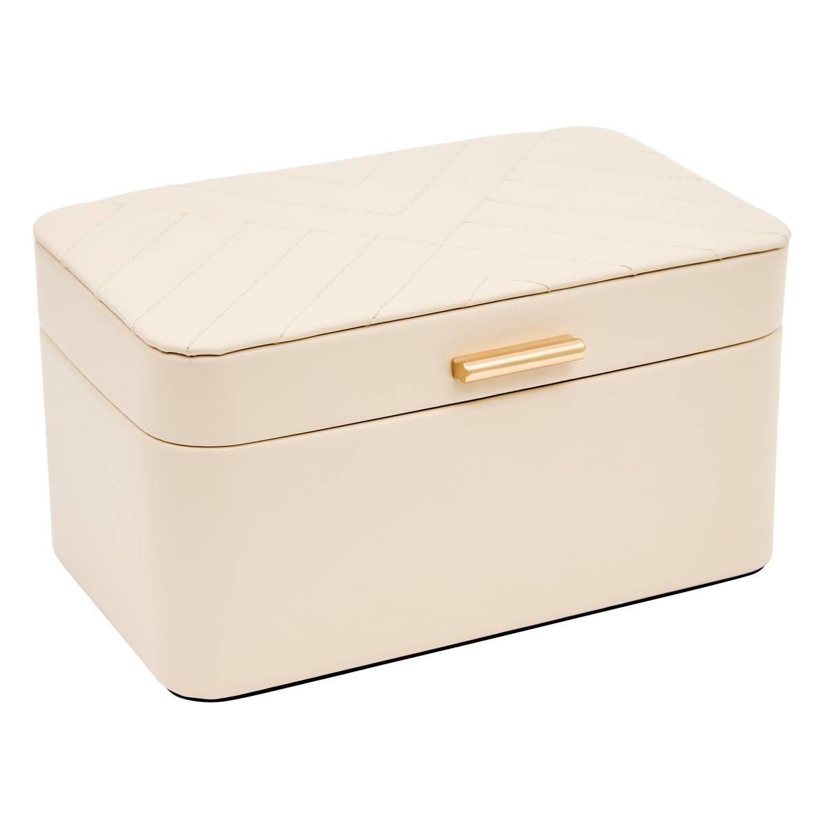 Boîte à bijoux de voyage rectangulaire NATTY blanc, ATMOSPHERA