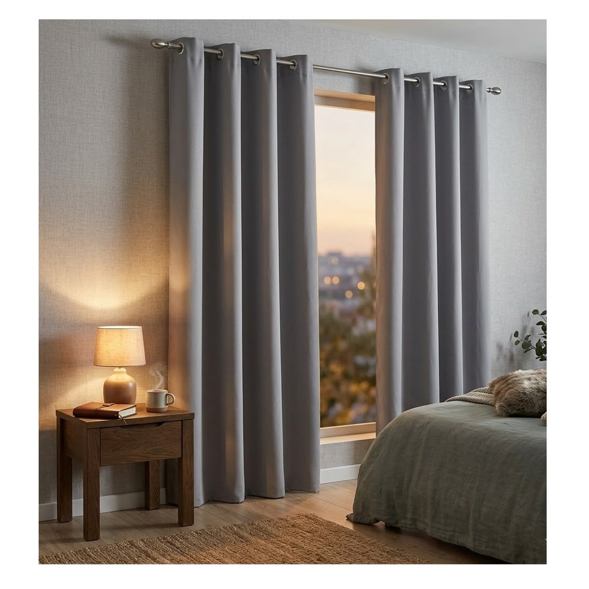 Rideau a oeillets Collection Absolu gris, EDEN