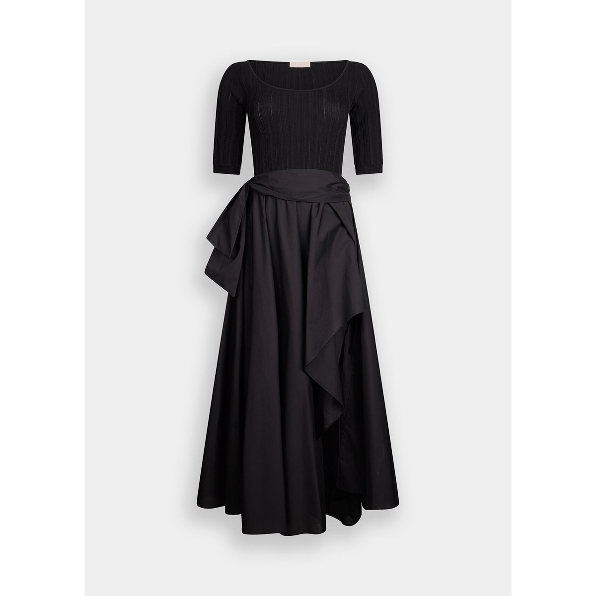 Robe longue en maille avec nœud noir, LIU JO