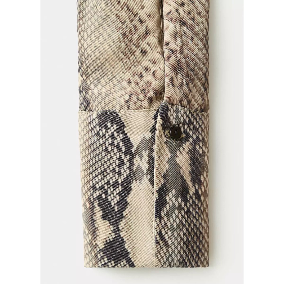 Chemisier à foulard imprimé animal marron, MANGO