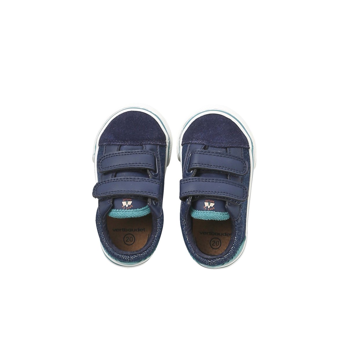 Chaussures à scratch bleu, VERTBAUDET