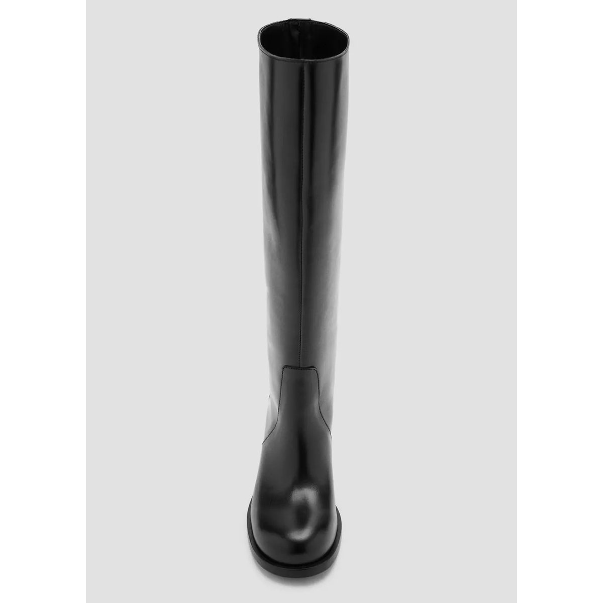 Bottines 100 % cuir talon noir, MANGO
