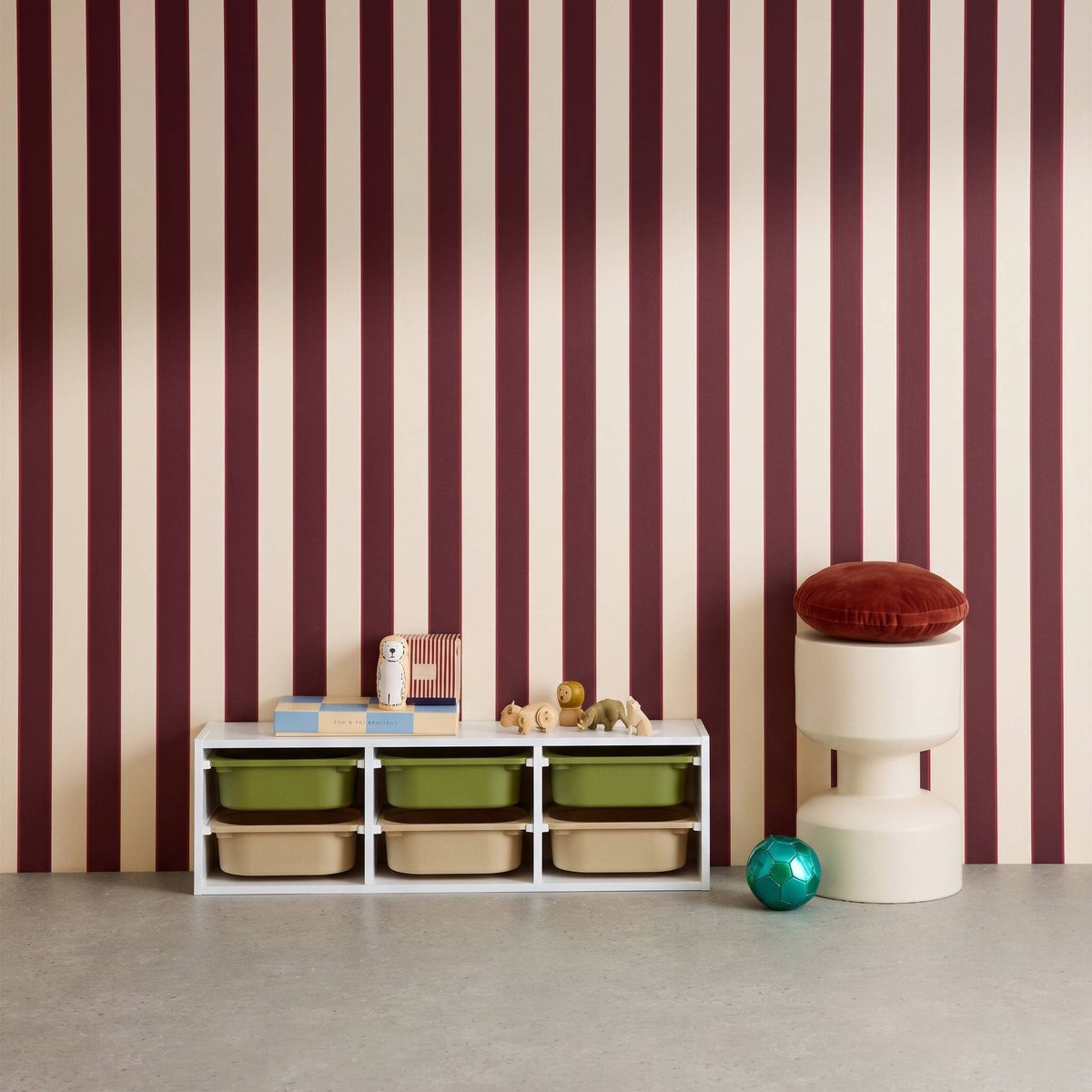 Meuble de rangement pour enfant 6 bacs de rangement colorés SORA orange, SWEEEK