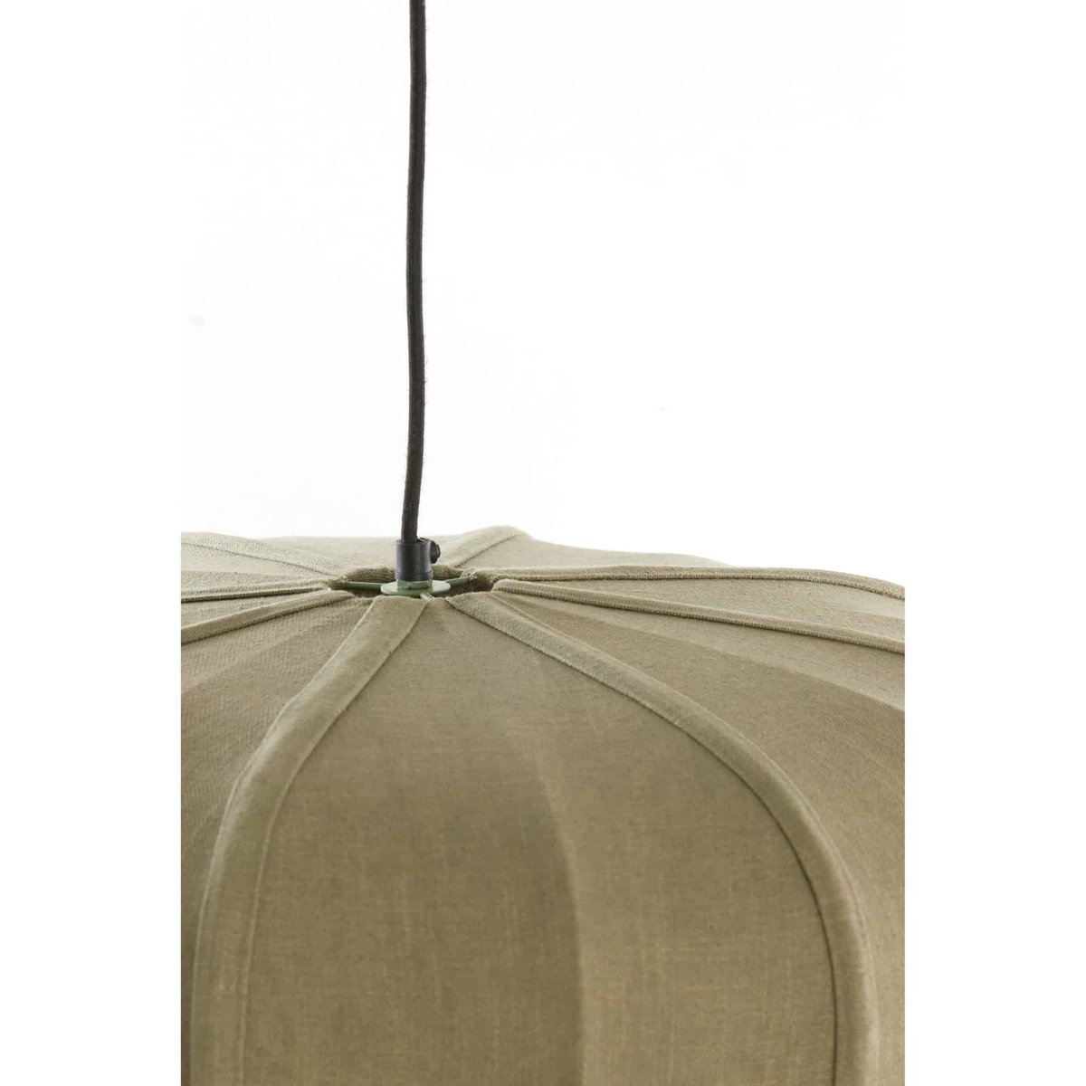 Lampe Suspendue Textiles ZUBEDO vert olive, LIGHT & LIVING 