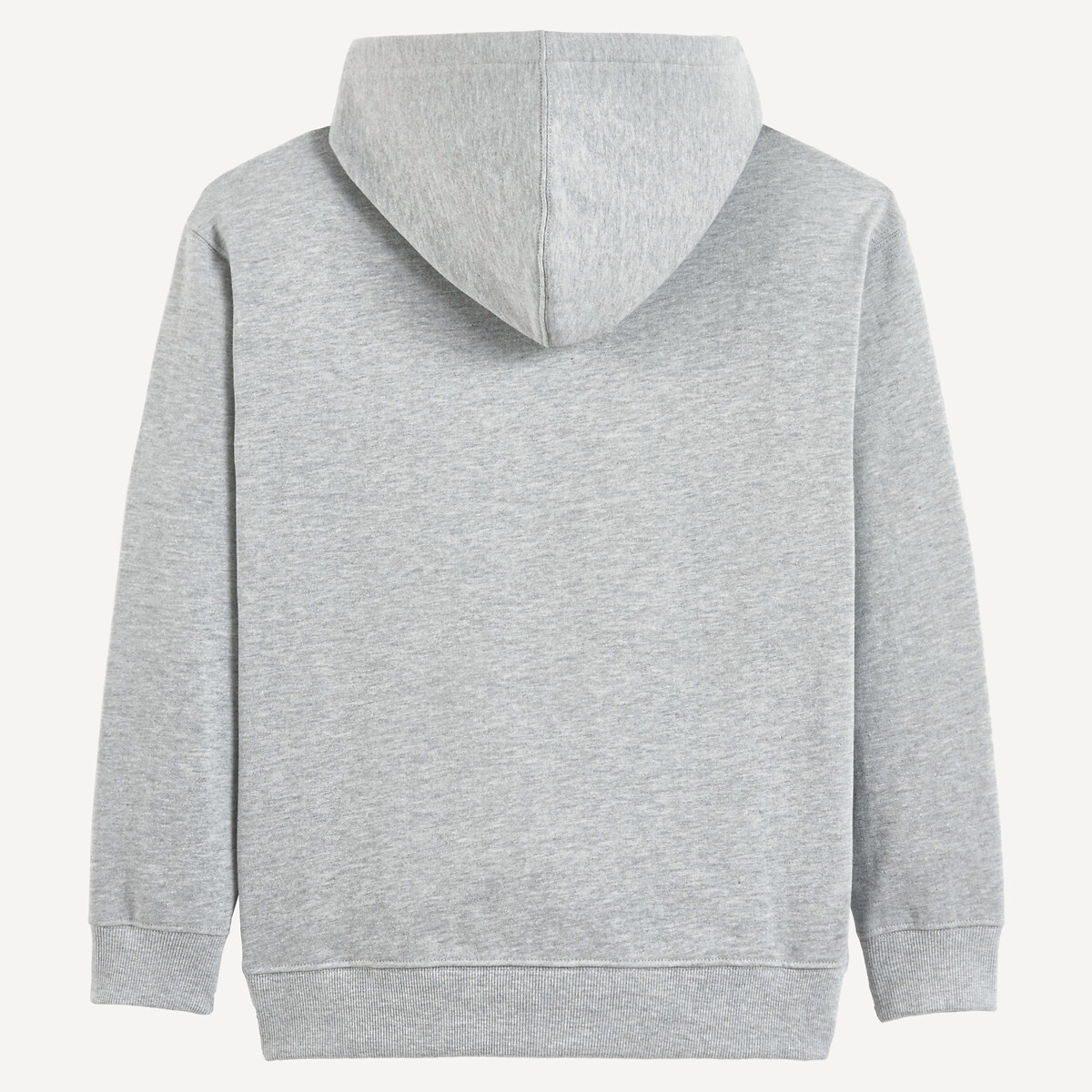 Sudadera con capucha de felpa gris jaspeado, LA REDOUTE COLLECTIONS