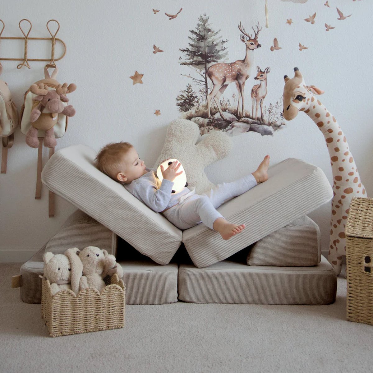 Canapé modulable velours SLIMCORDE marron, MEOW BABY