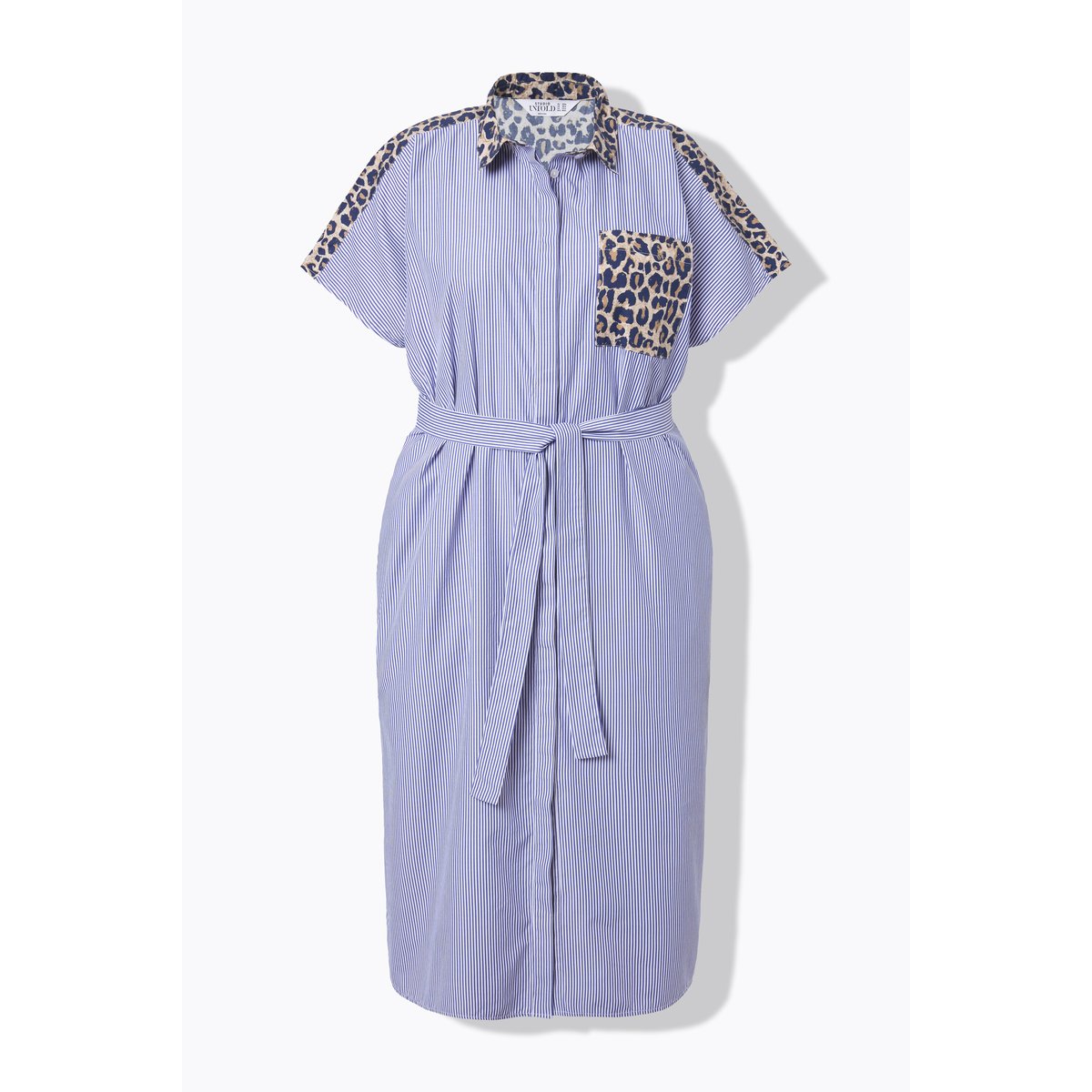 Robe chemisier oversize, écusson léopard bleu foncé, STUDIO UNTOLD
