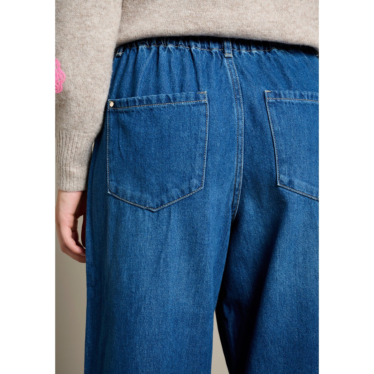 Jean large taille haute medium blue, LOLALIZA